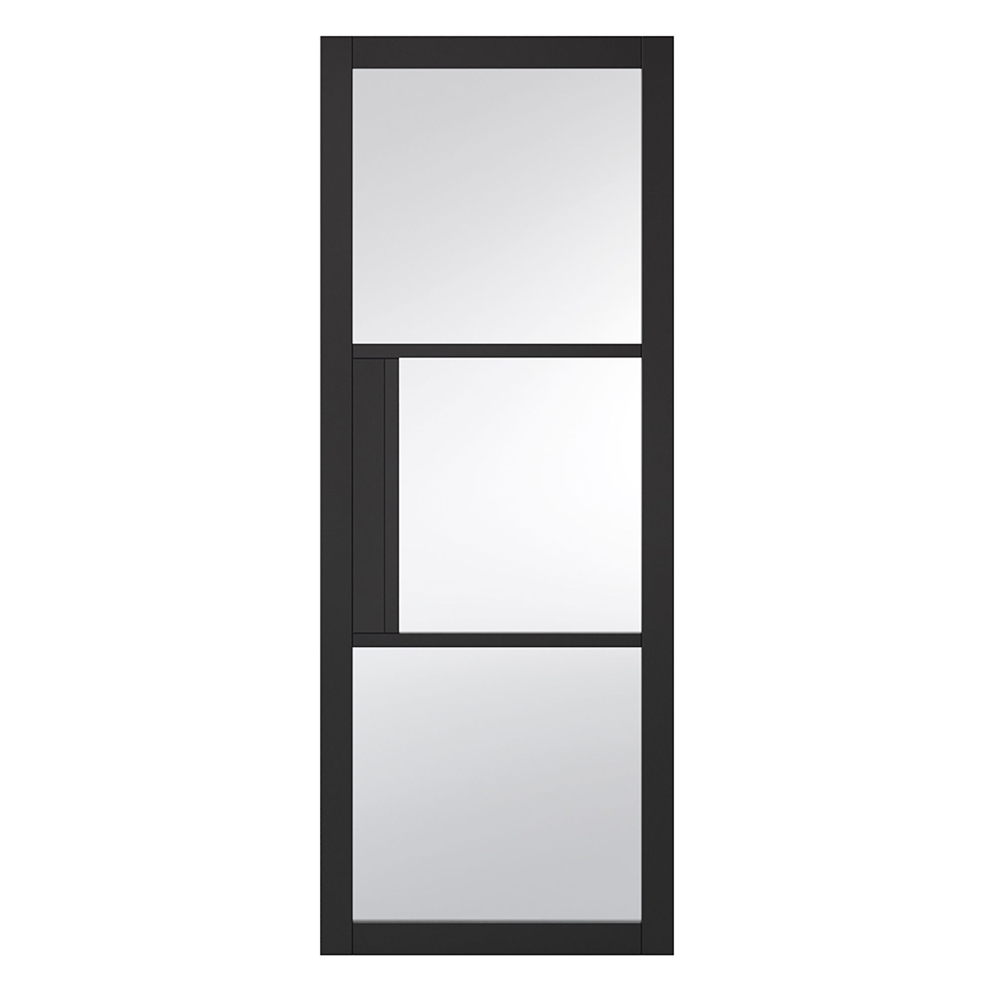 Tribeca 3-Light Primed Plus Clear Glazed Internal Door Black