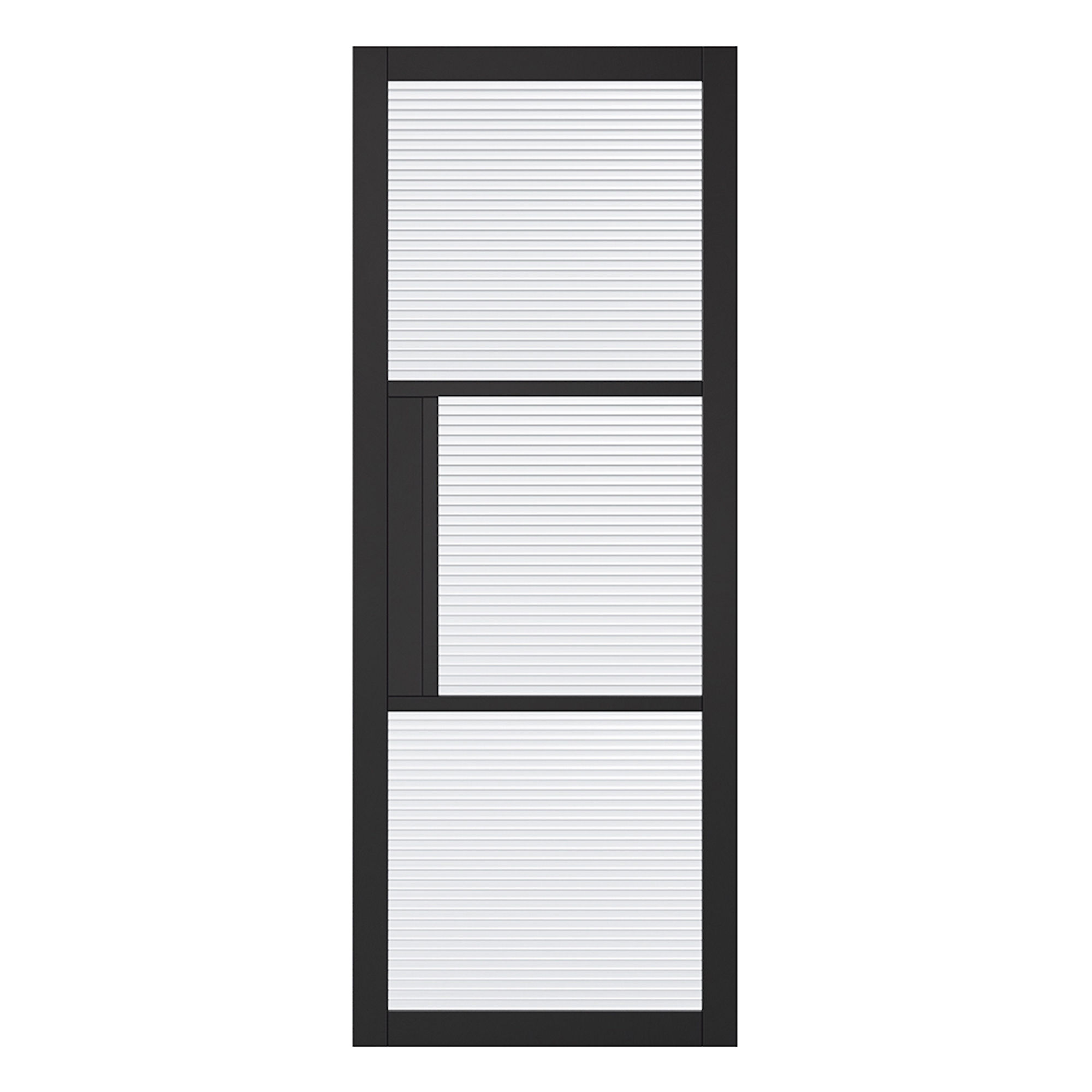 Tribeca 3-Light Primed Plus Reeded Glazed Internal Door Black