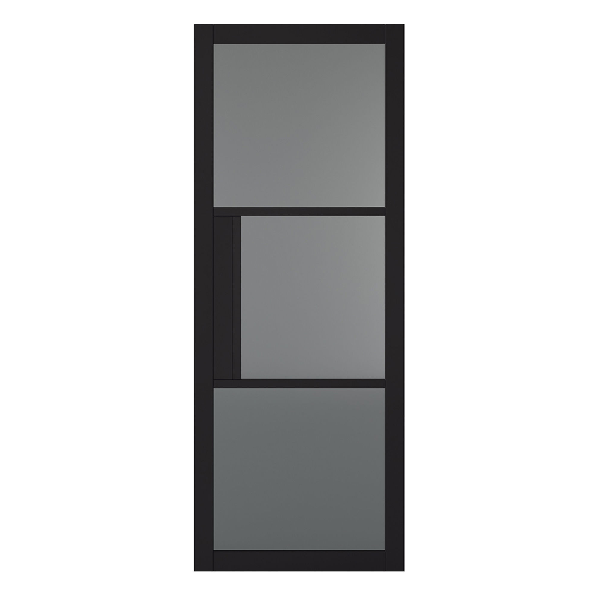 Tribeca 3-Light Primed Plus Tinted Glazed Internal Door Black