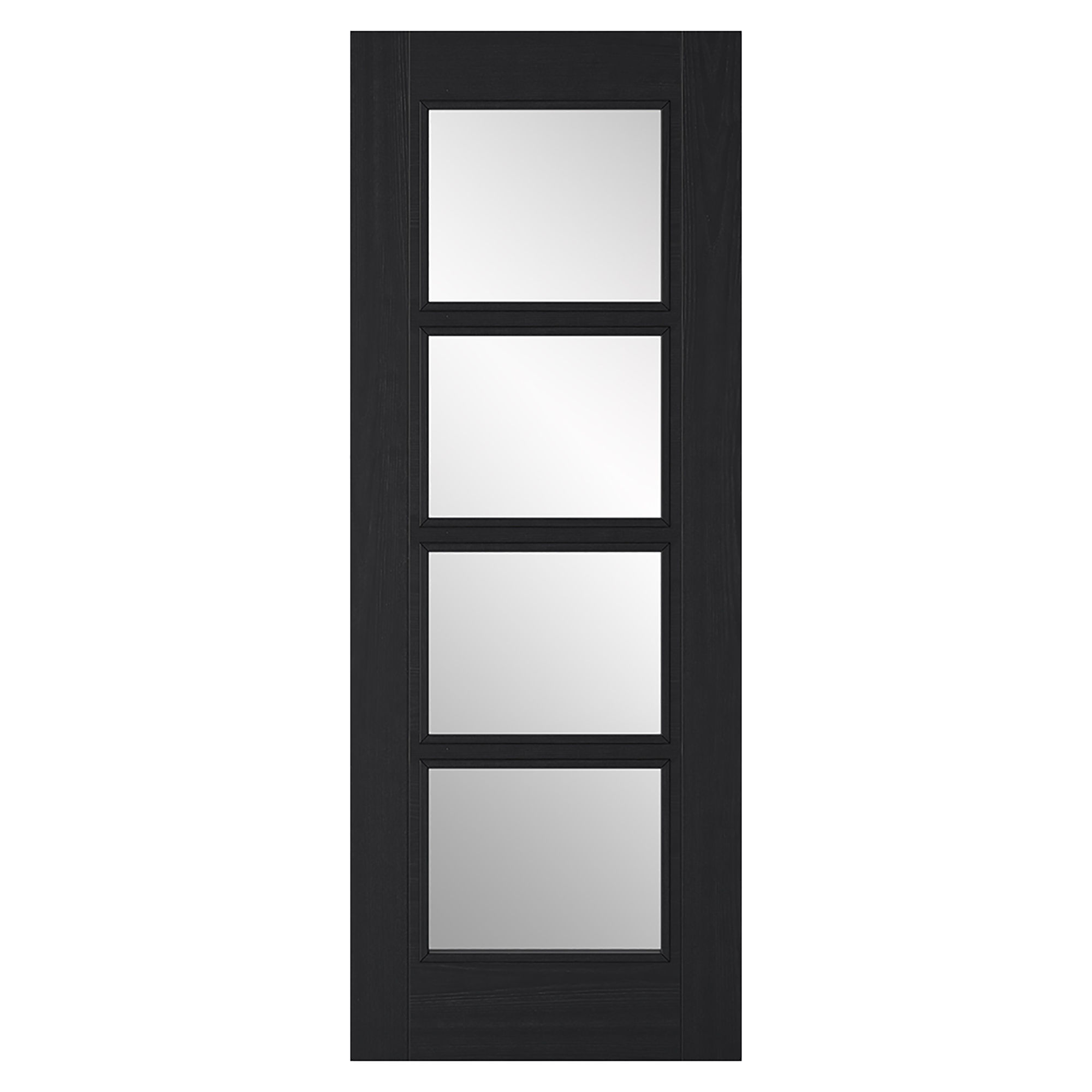 Vancouver 4-Light Pre-Finished Clear Glazed Internal Door Charcoal Black