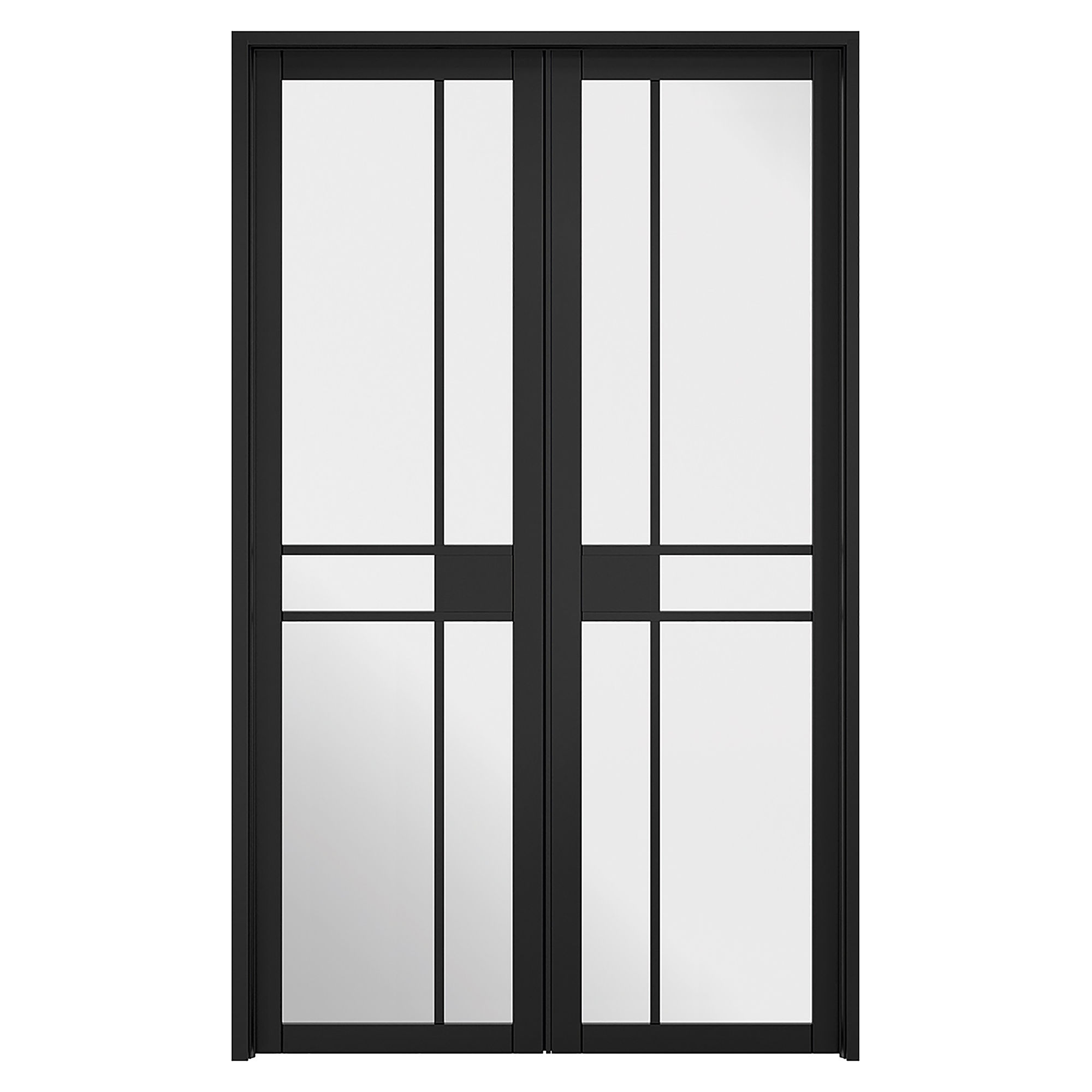 Greenwich W4 Primed Glazed Room Divider Black 1246mm x 2031mm - W4GREENWBLA