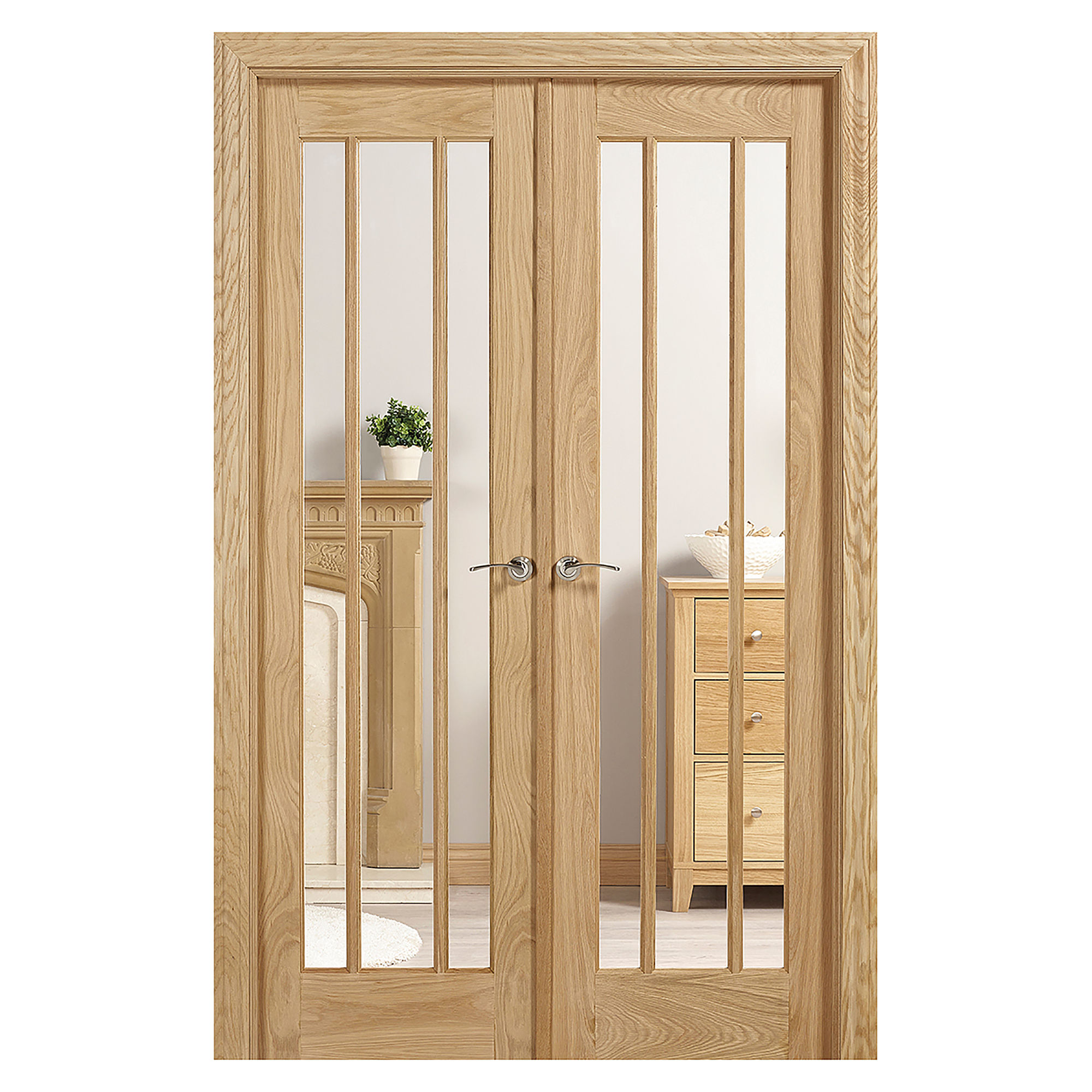 Lincoln W4 Unfinished Glazed Oak Room Divider 1246mm x 2031mm - W4OLIN