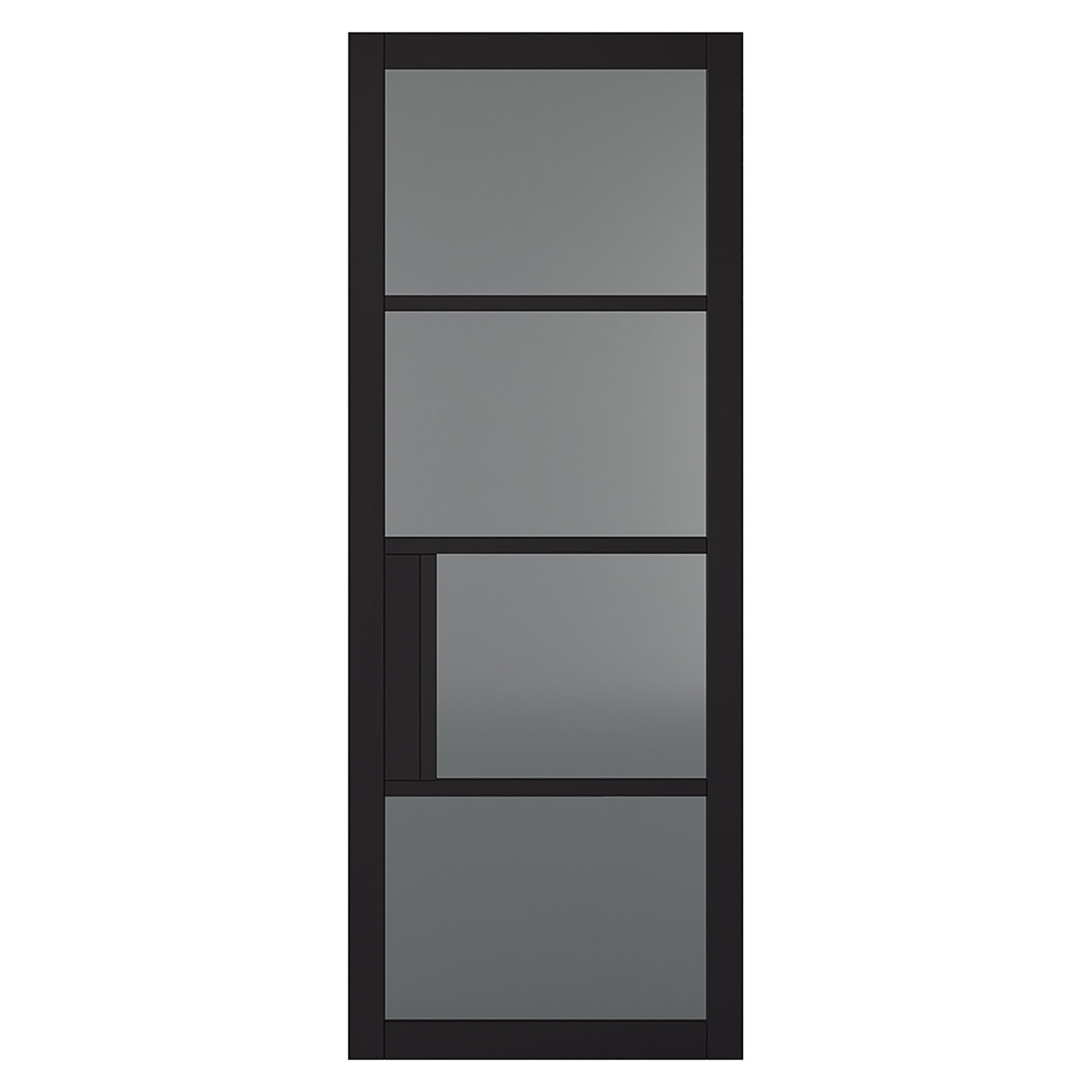 Chelsea 4-Light Primed Plus Tinted Glazed Internal Door Black
