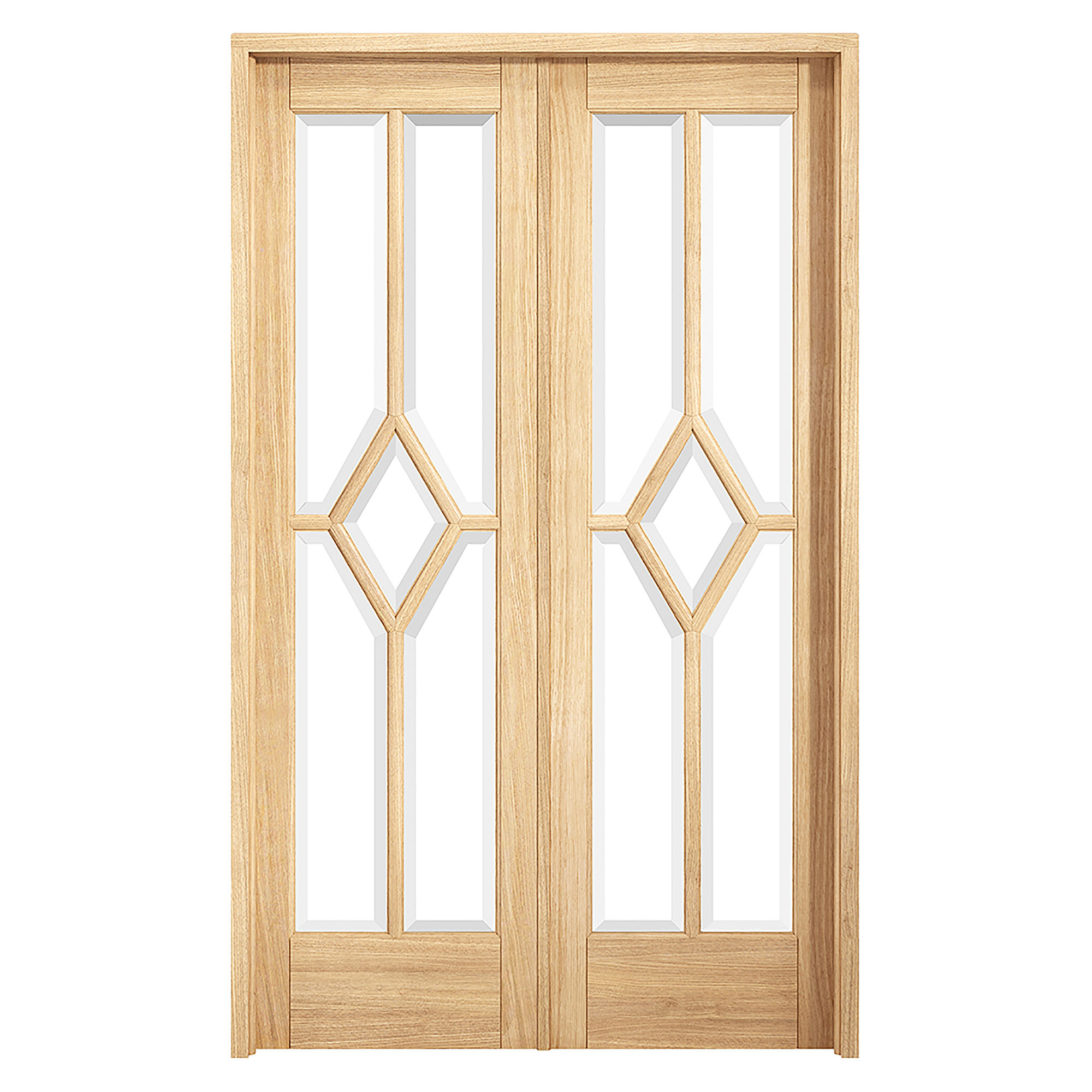 Reims W4 Pre-Finished Glazed Room Divider Oak 1246mm x 2031mm - W4OREI