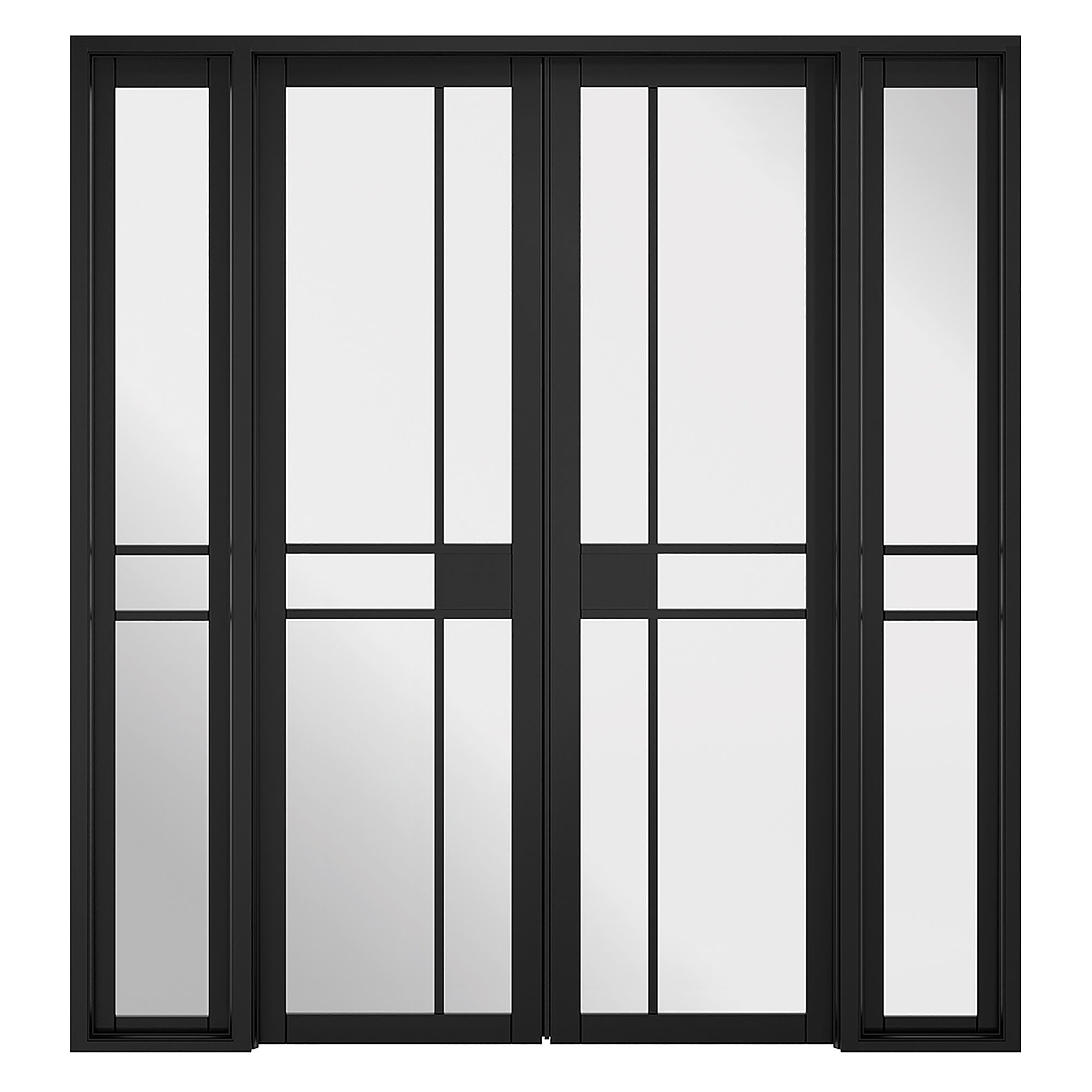 Greenwich W6 Glazed Primed Room Divider Black 1904mm x 2031mm - W6GREENWBLA