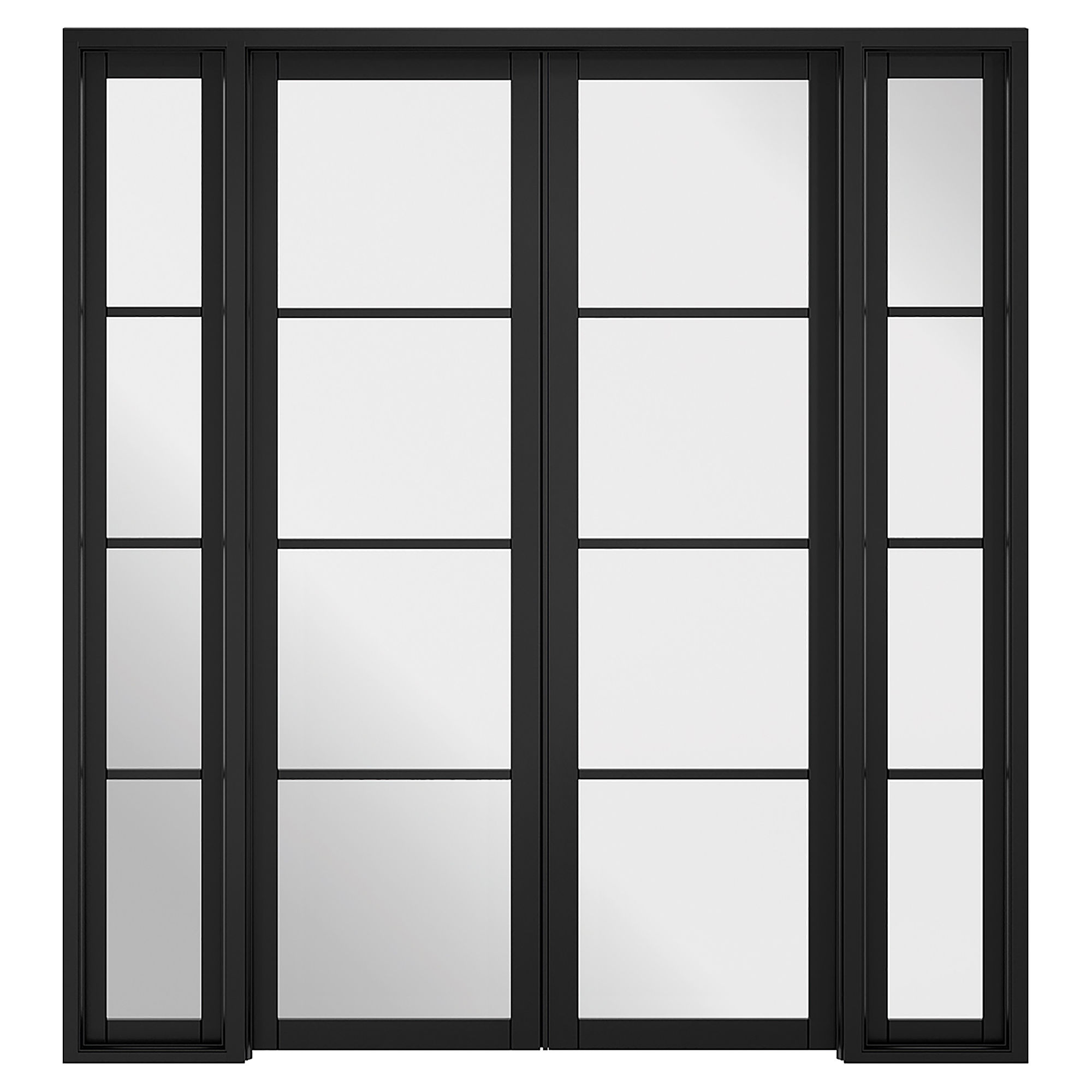 Soho W6 Primed Glazed Room Divider Black 1904mm x 2031mm - W6SOHOBLA