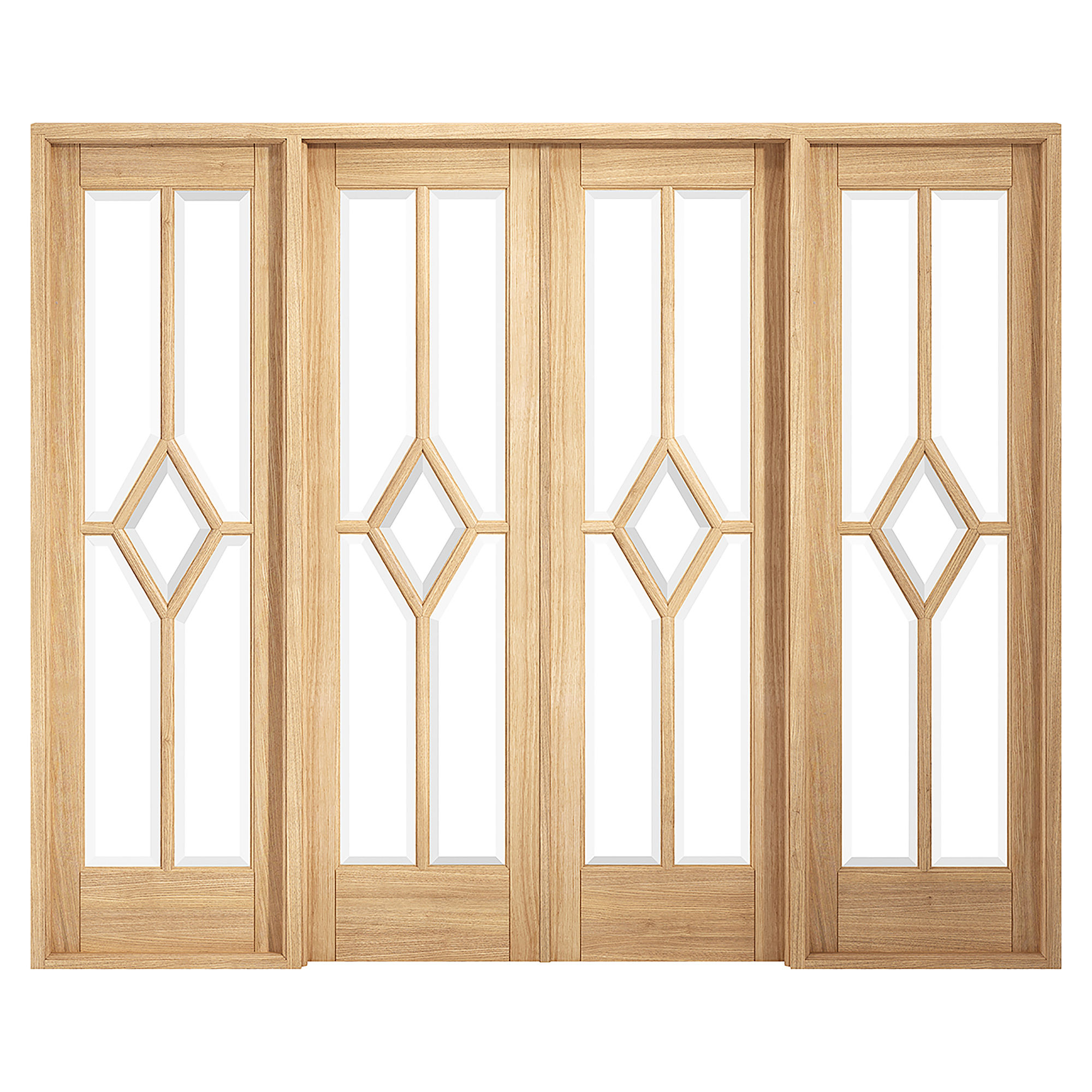 Reims W8 Pre-Finished Glazed Room Divider Oak 2478mm x 2031mm - W8OREI