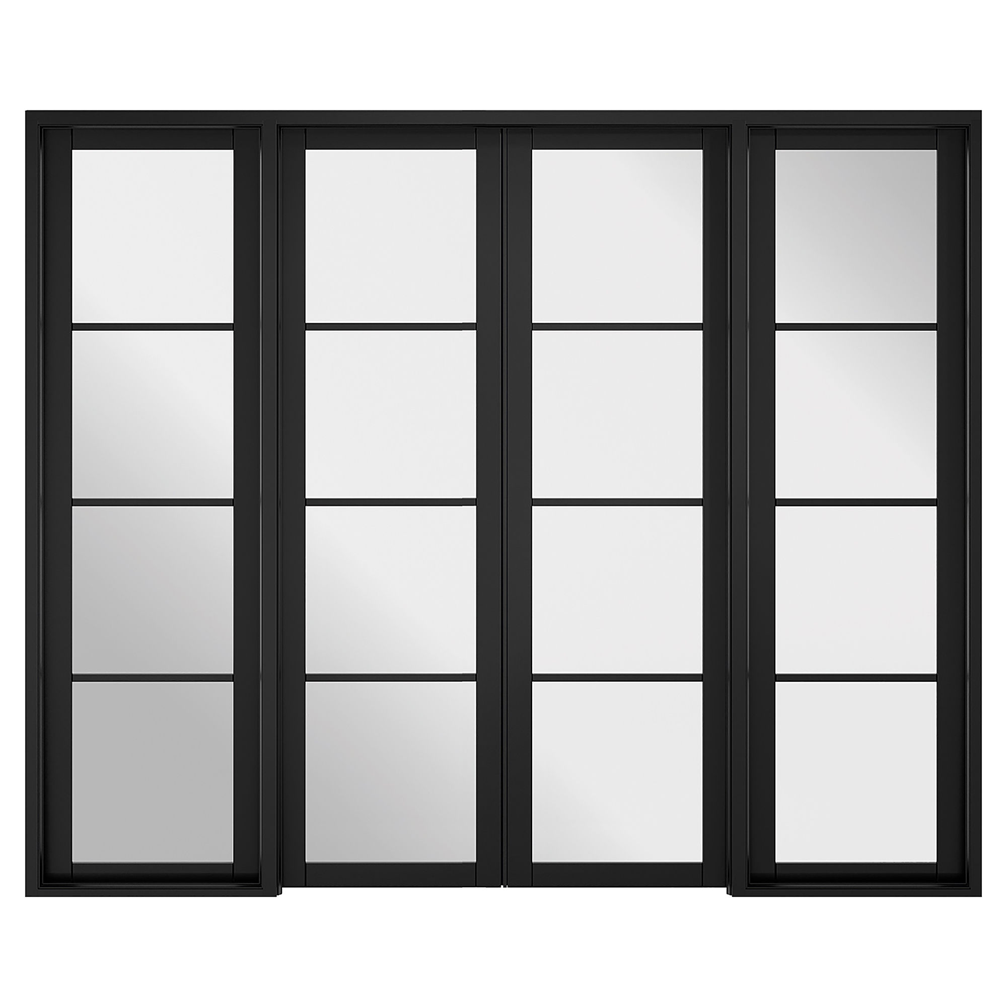 Soho W8 Primed Glazed Room Divider Black 2478mm x 2031mm - W8SOHOBLA