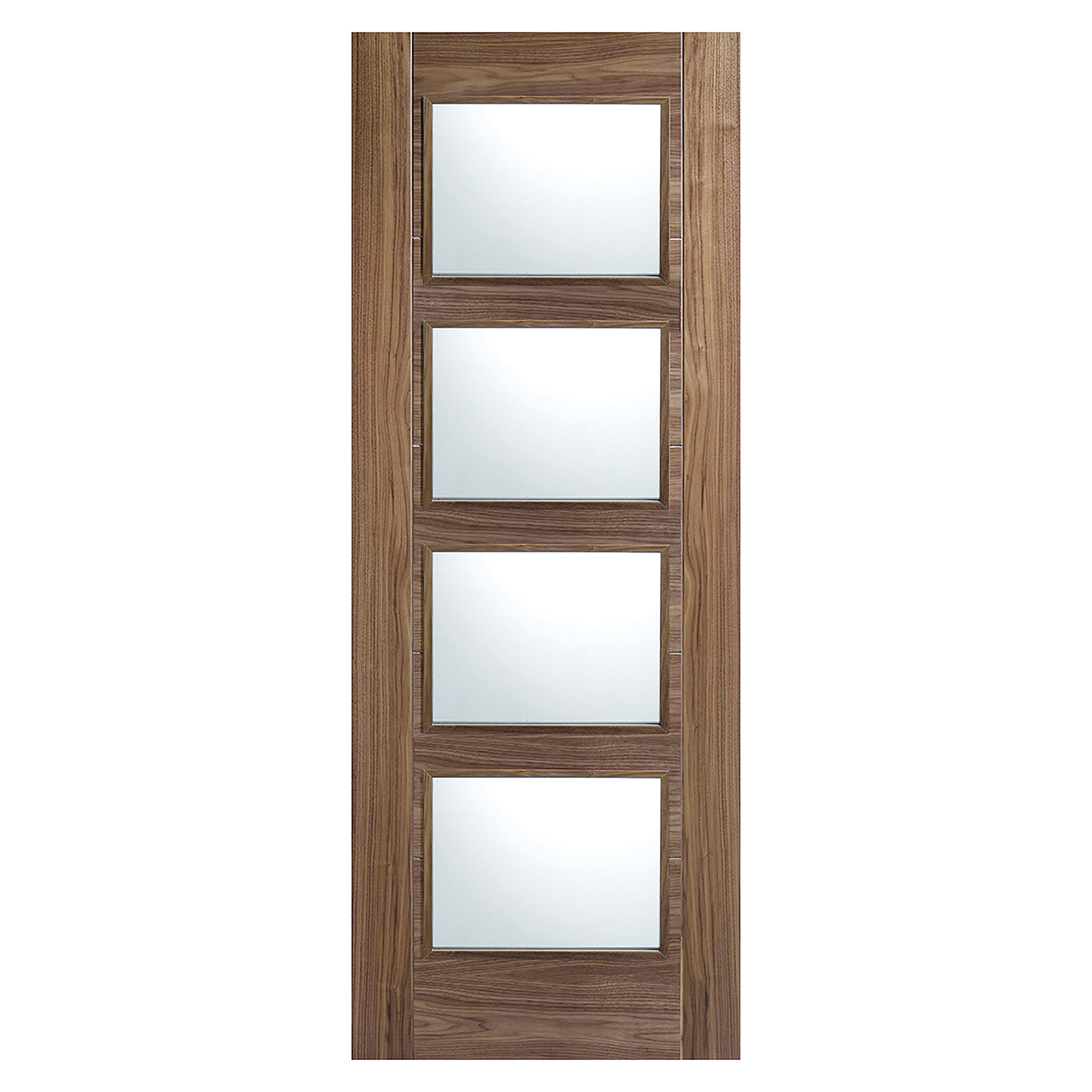 Vancouver 4-Light Pre-Finished Clear Glazed Internal Door Walnut
