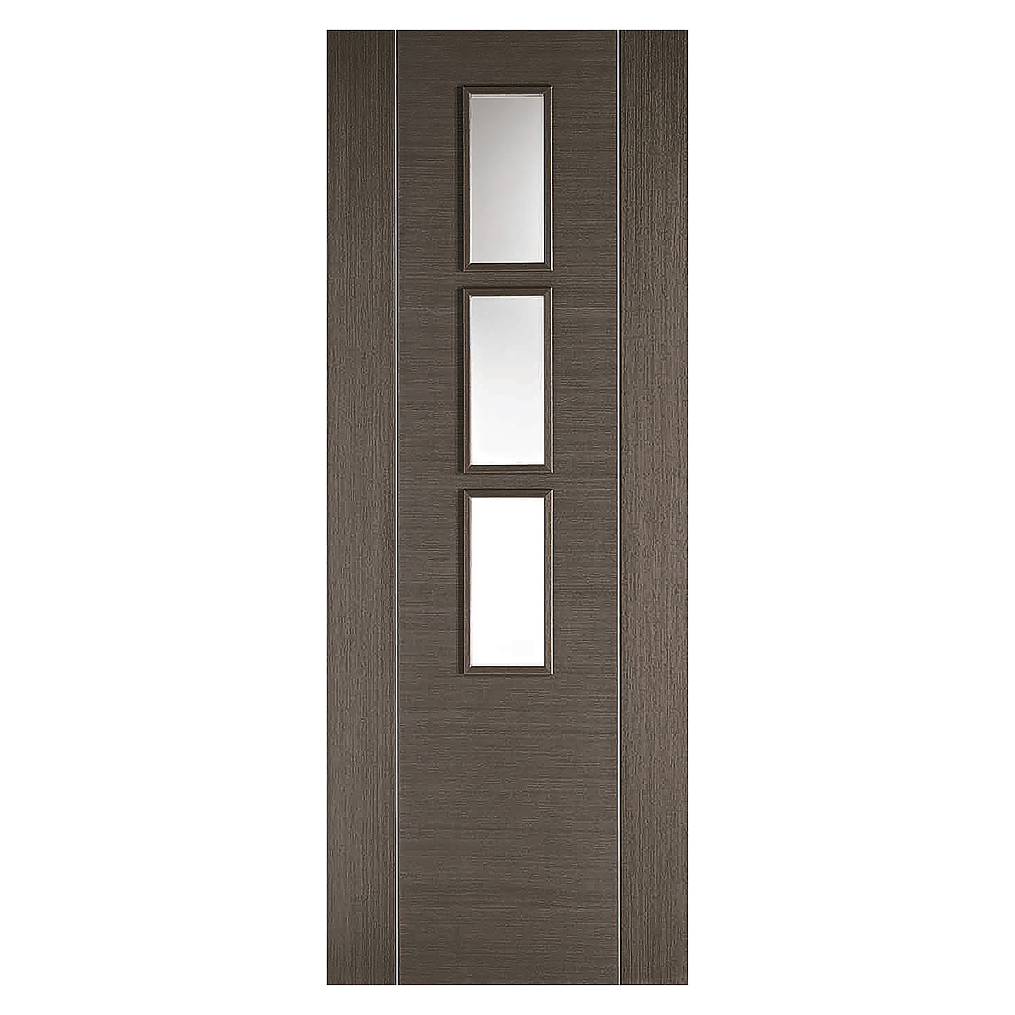 Alcaraz 3-Light Pre-Finished Clear Glazed Internal Door Chocolate Grey
