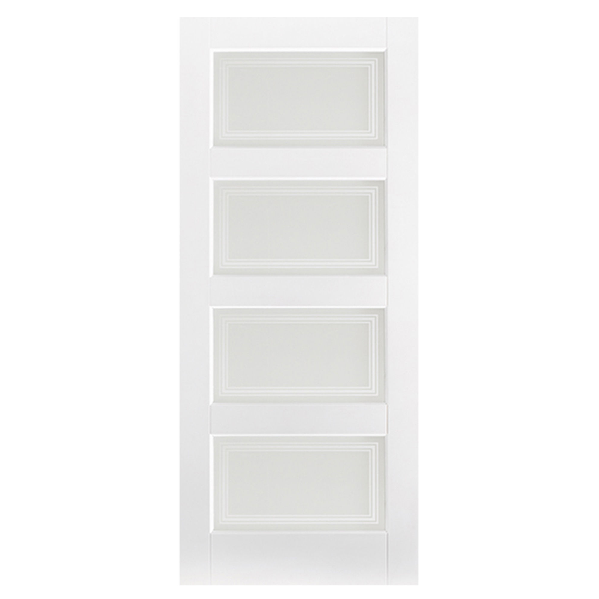 Contemporary 4-Light Primed Frosted Glazed Internal Door White