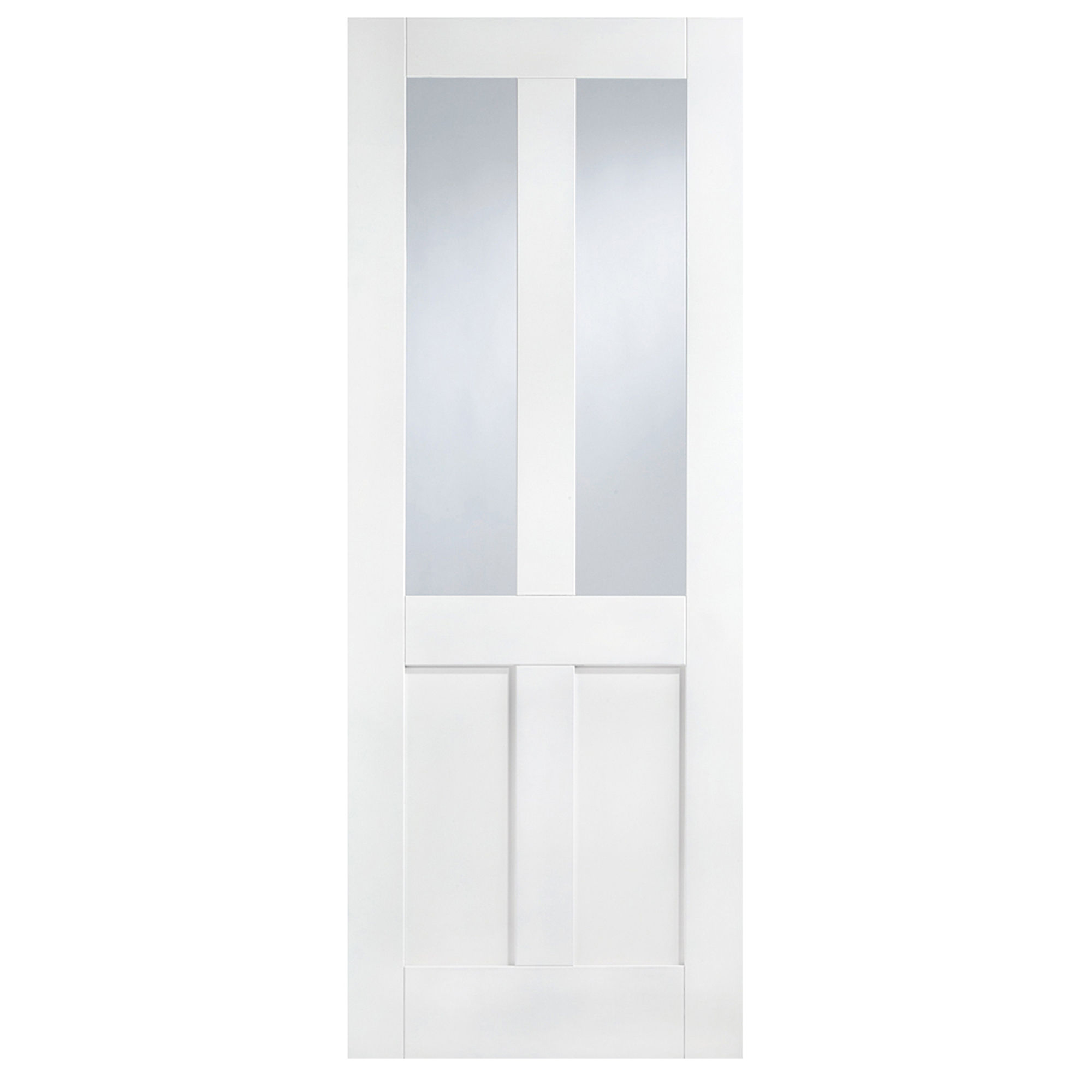 London 2-Light Primed Clear Glazed Internal Door White