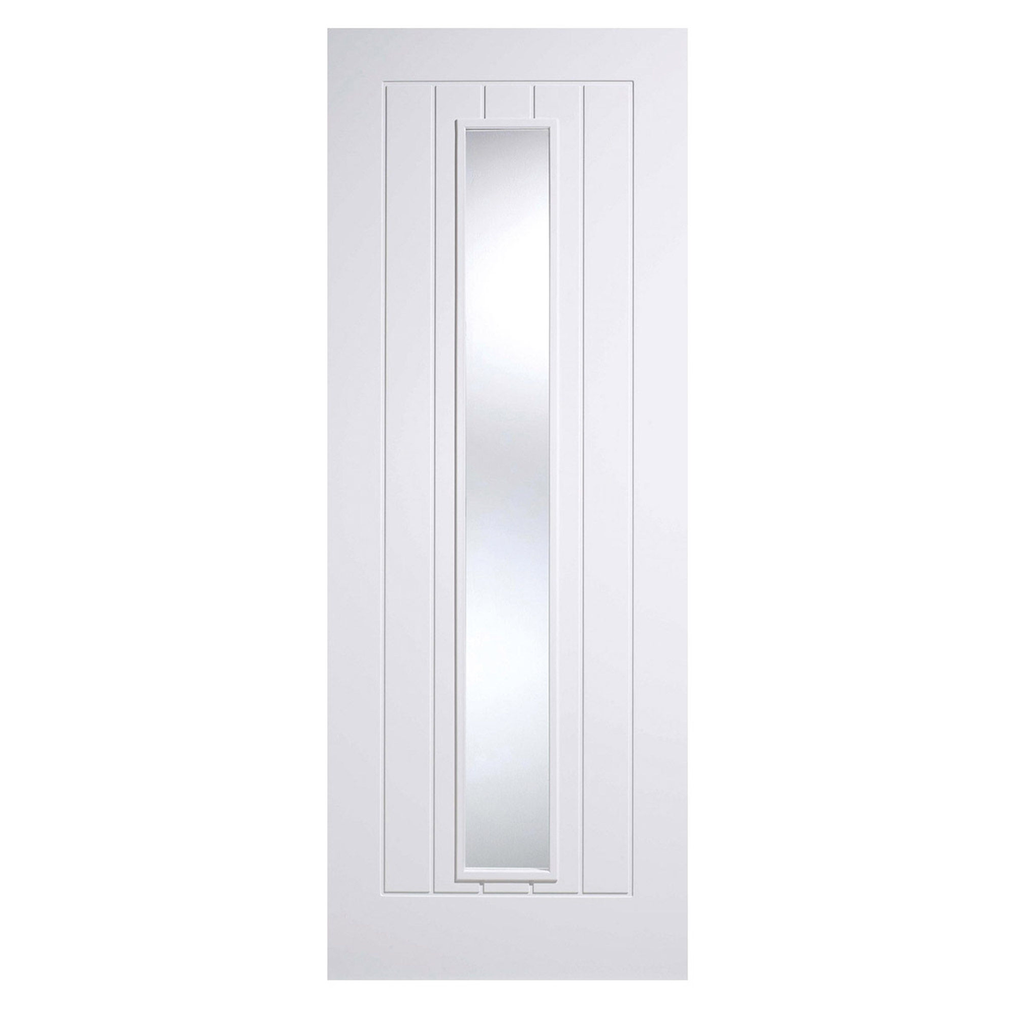 Mexicano 1-Light Primed Clear Glazed Internal Door White
