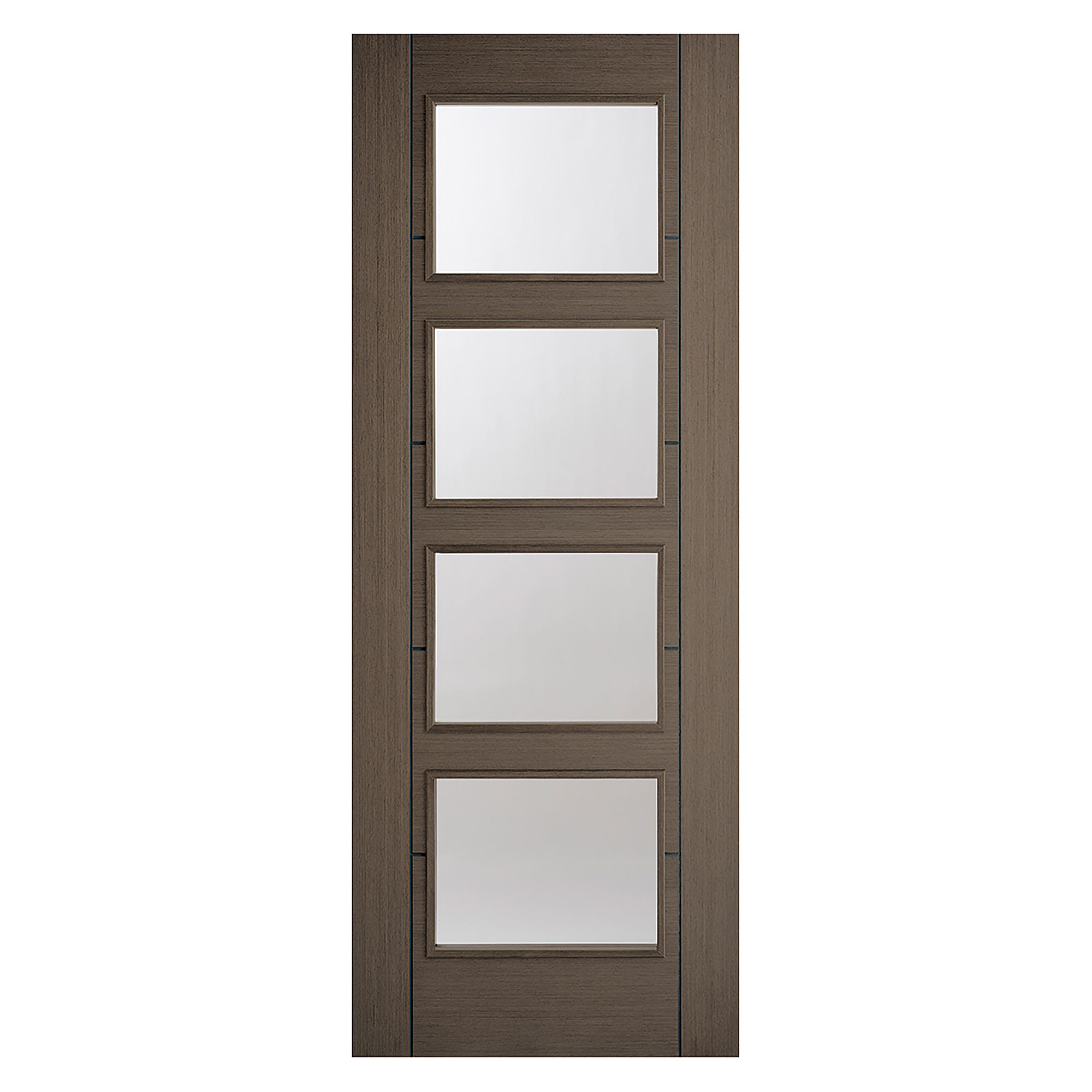 Vancouver 4-Light Pre-Finished Clear Glazed Internal Door Chocolate Grey