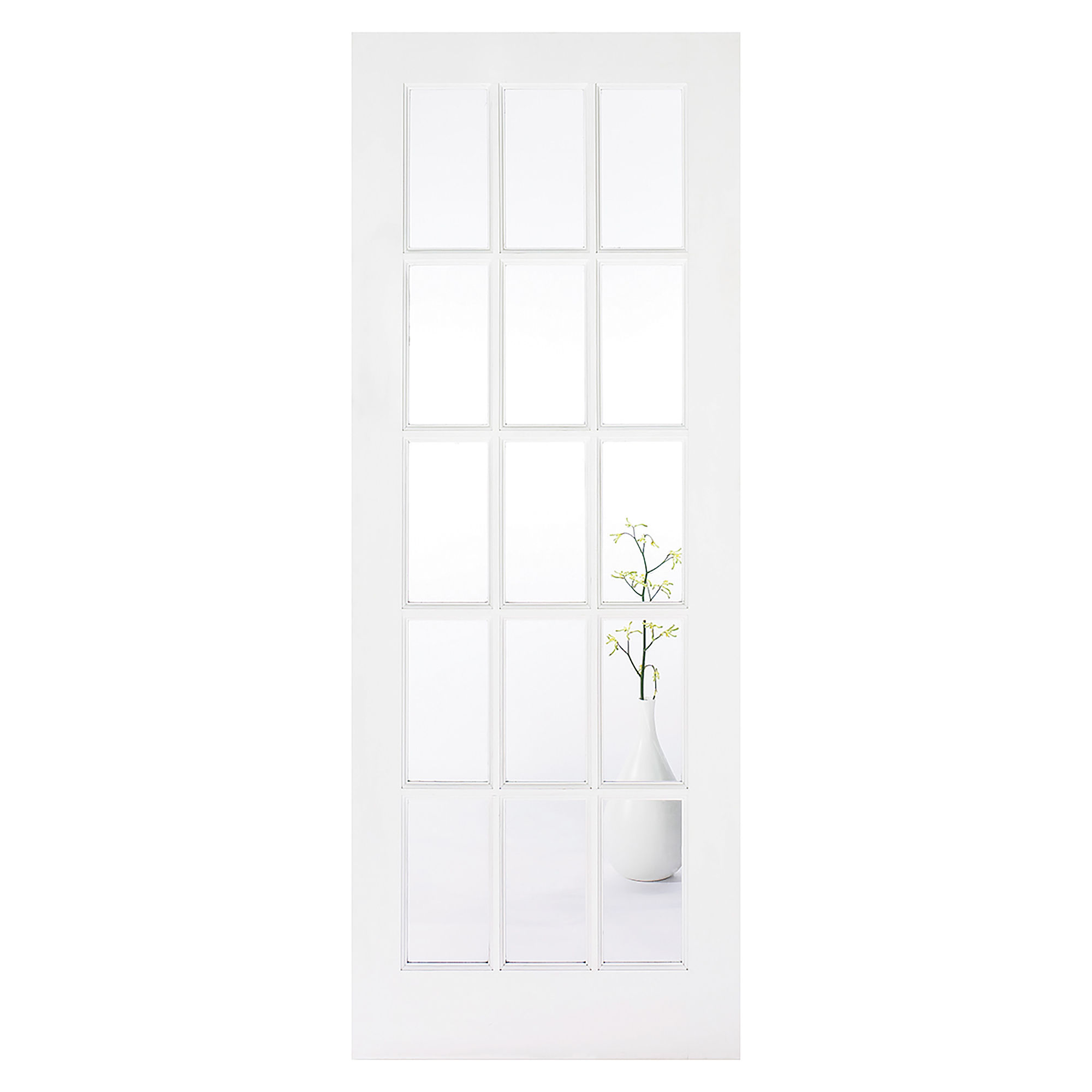 SA 15-Light Primed Clear Glazed Internal Door White