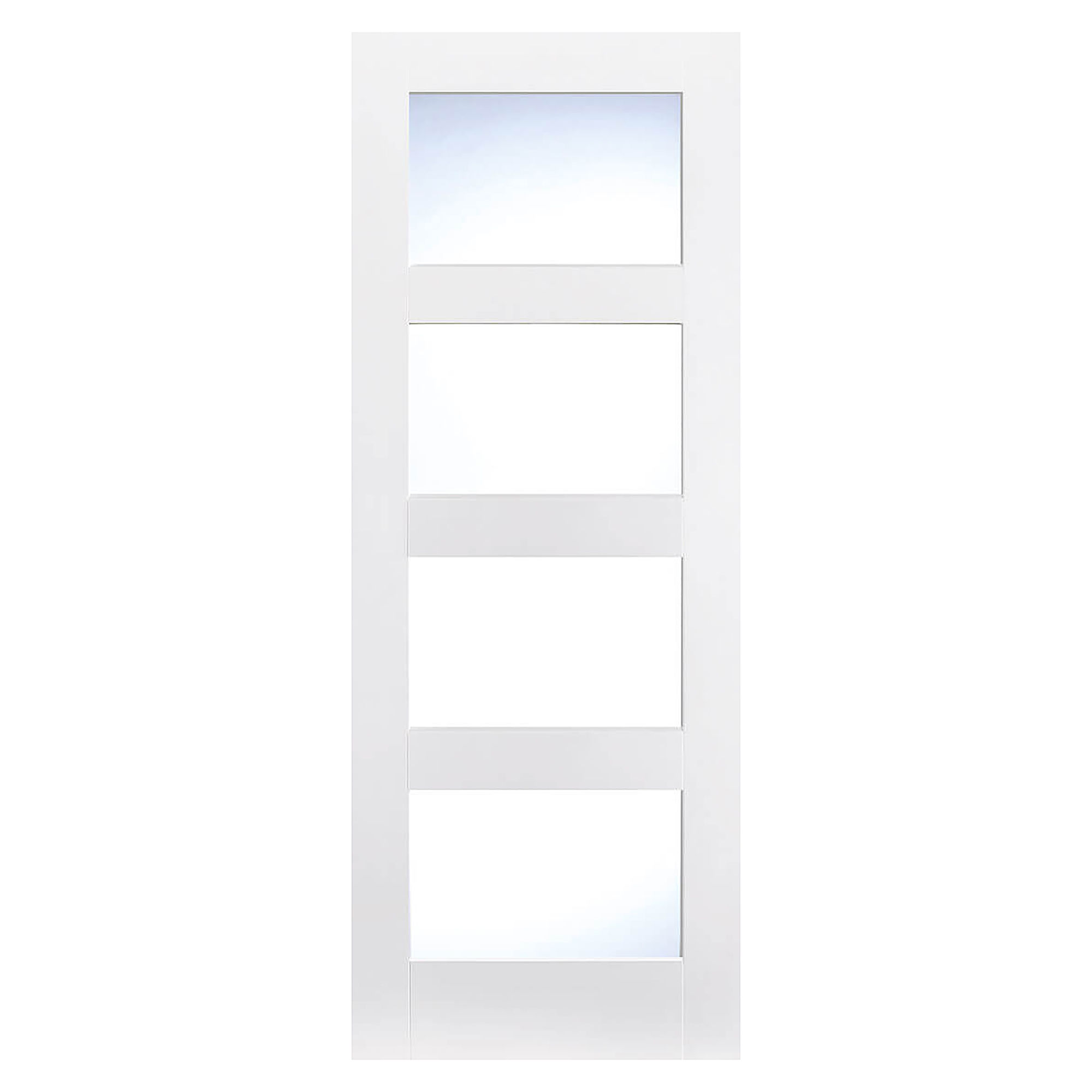 Shaker 4-Light Primed Clear Glazed Internal Door White