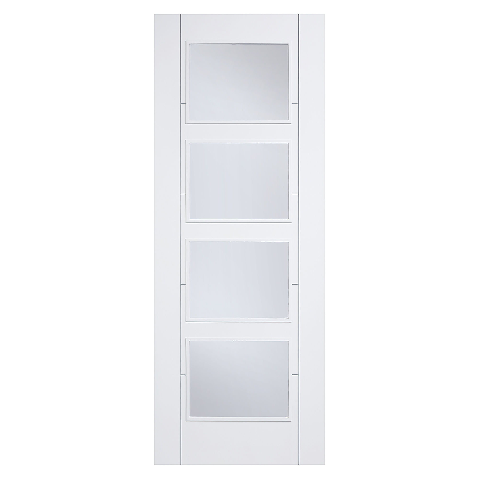 Vancouver 4-Light Primed Clear Glazed Internal Door White