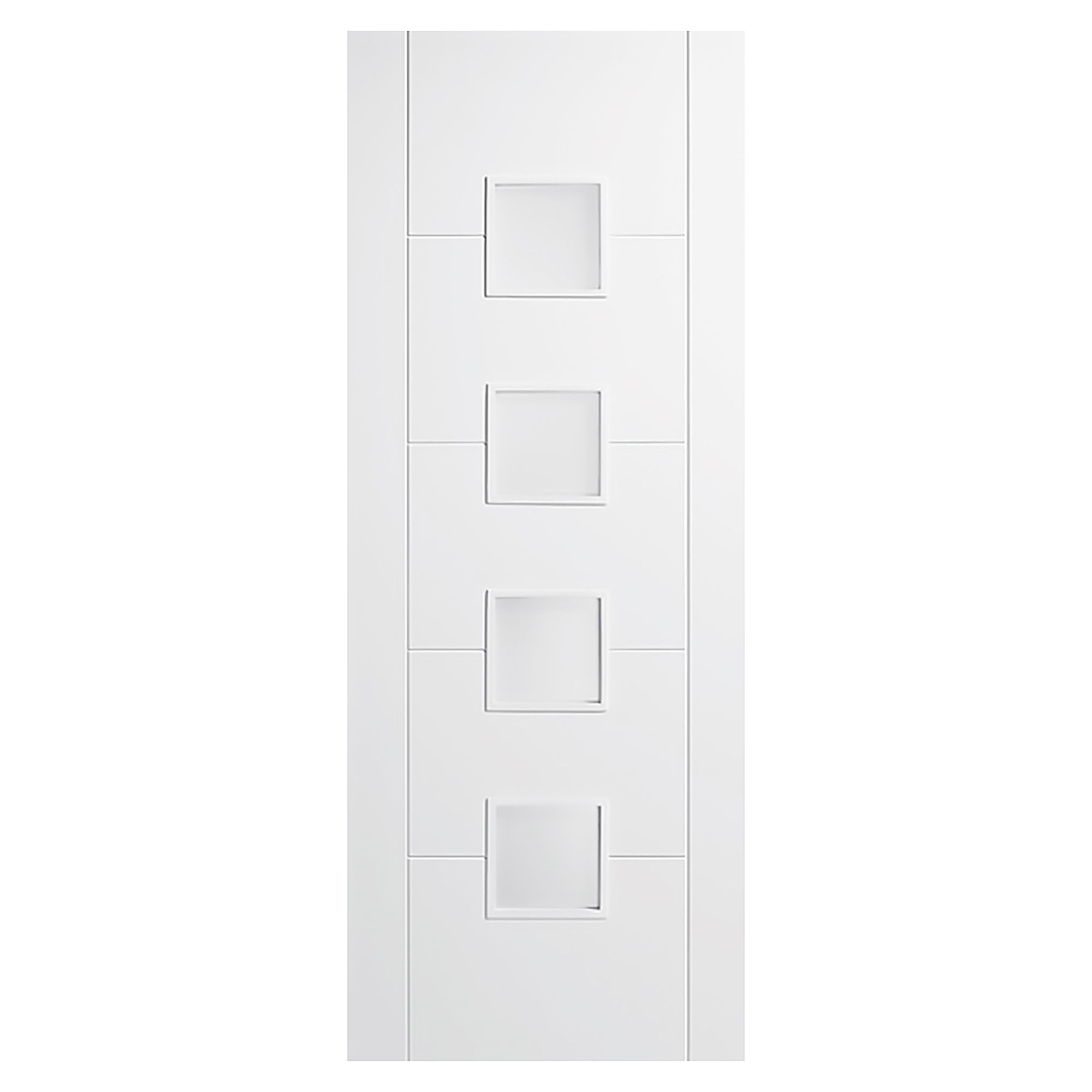 Vancouver 4-Light Primed Frosted Glazed Internal Door White