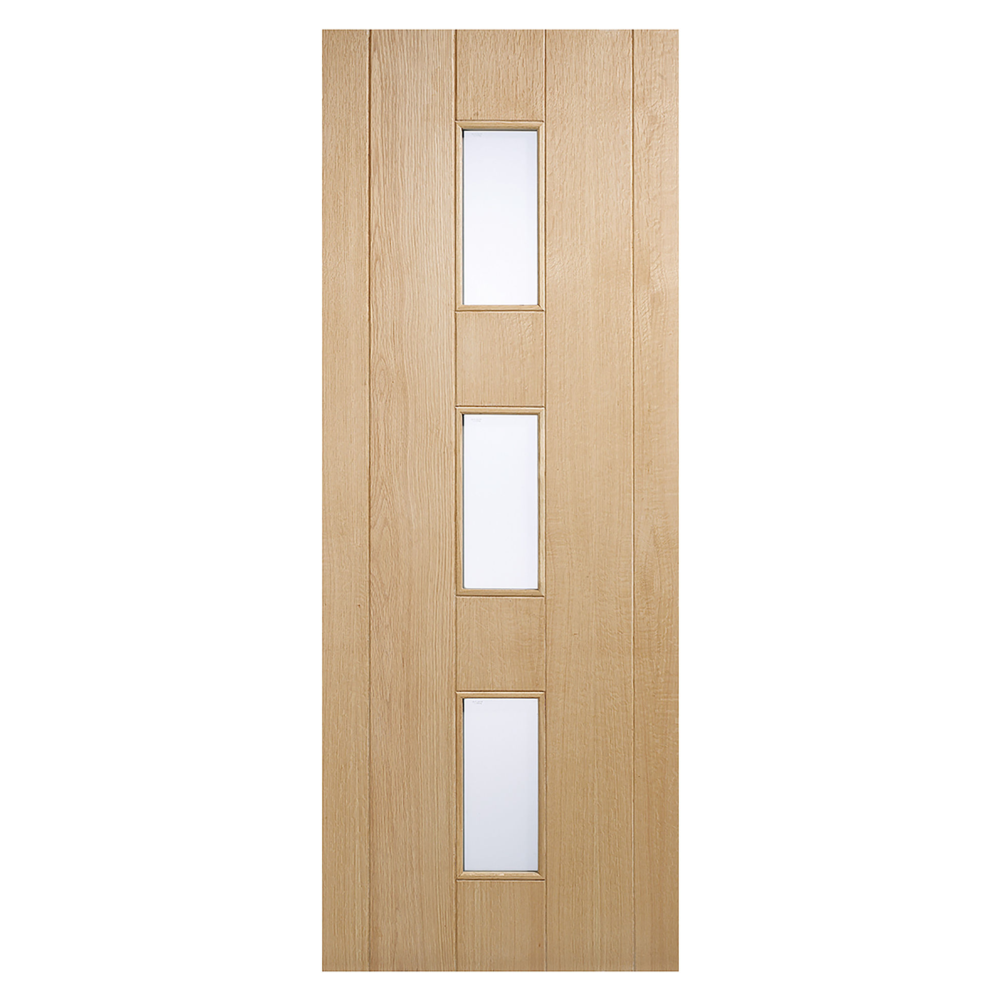 Copenhagen 3-Light Unfinished Frosted Glazed External Door Oak