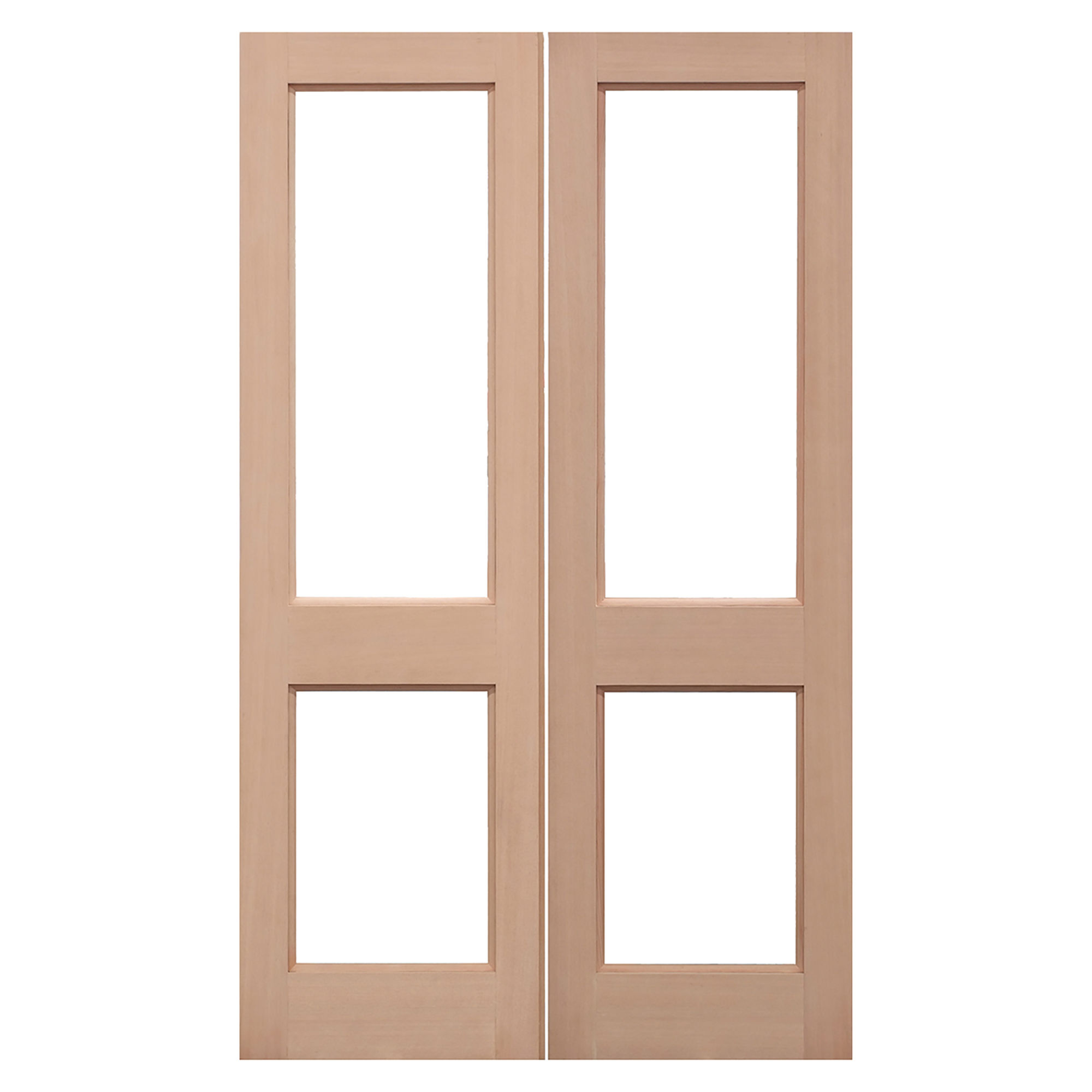Pair of 2XGG Unglazed External Doors Hemlock