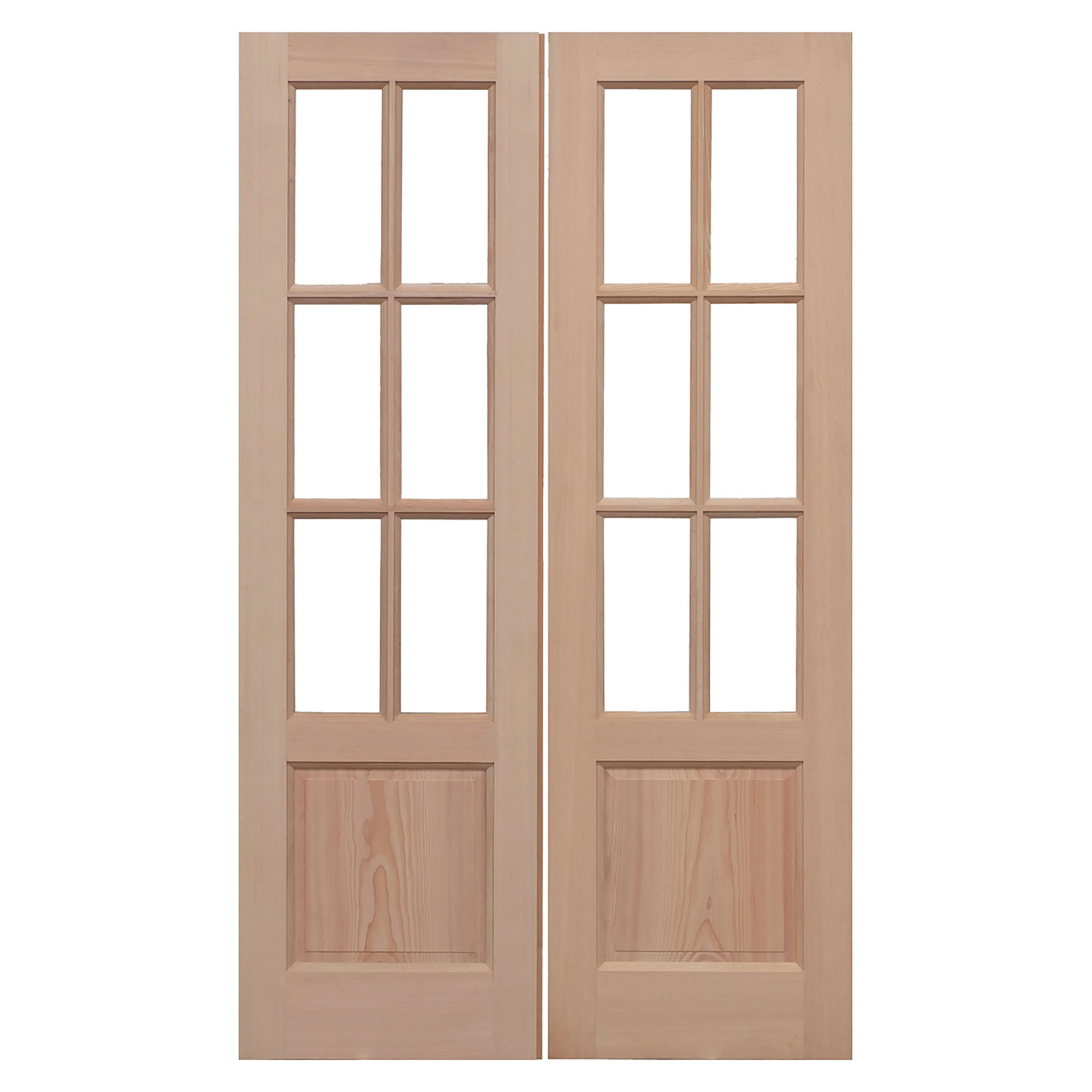 Pair of GTP2P Unfinished Unglazed External Doors Hemlock