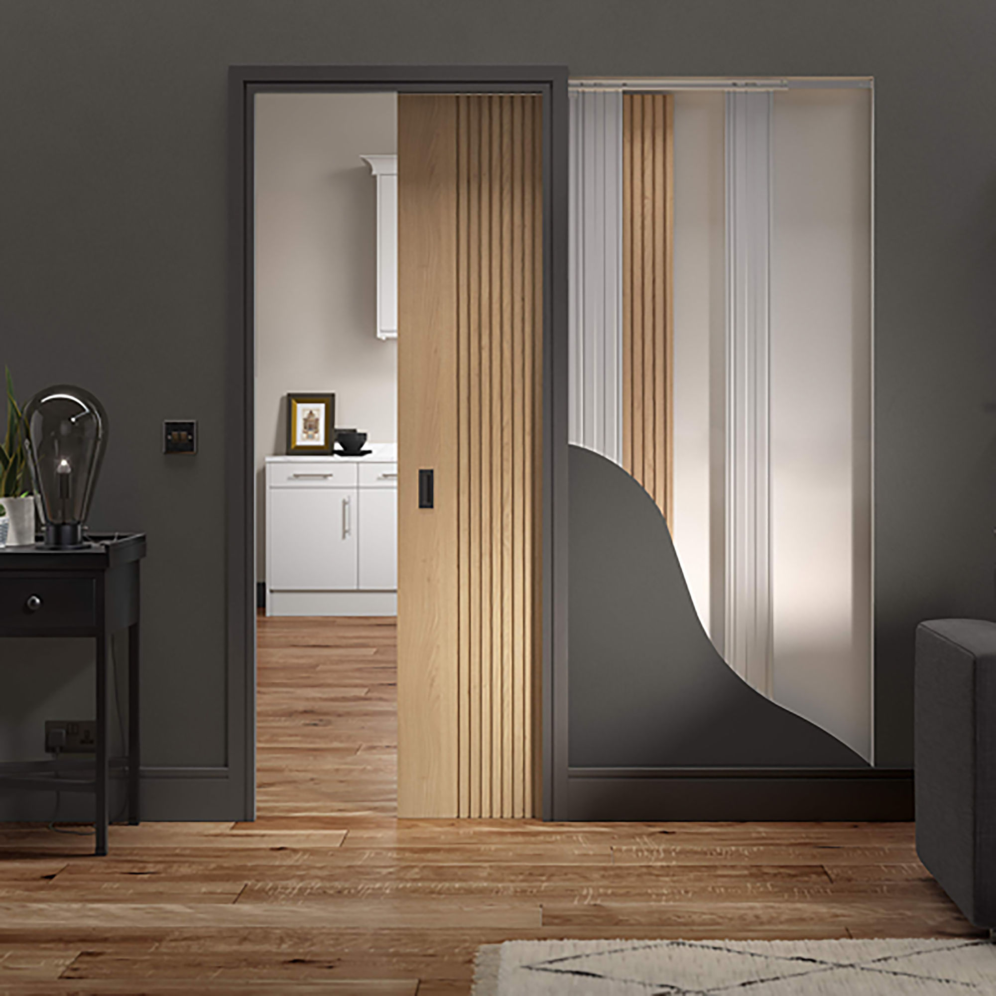Flusso Single Pocket Door Kit 920mm x 2160mm - POCKFLUMET