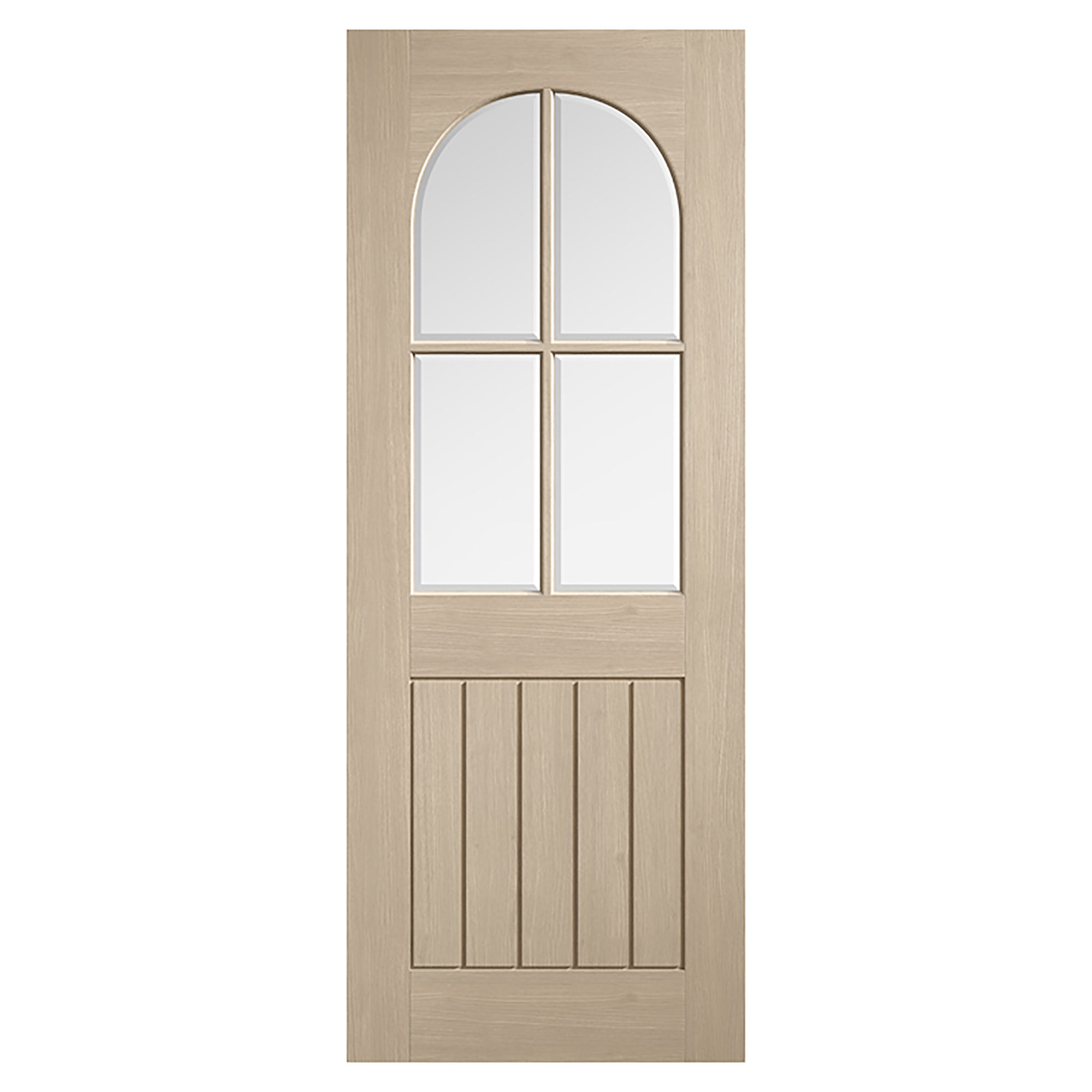 Mexicano Pre-Finished Arched Square Top Glazed Internal Door Blonde Oak