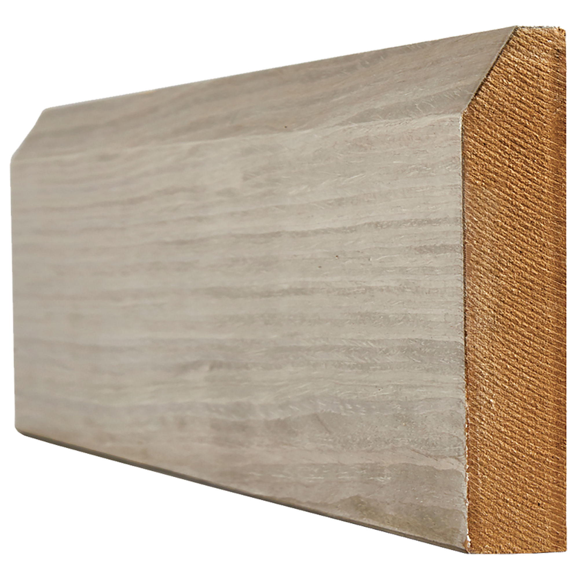 Chamfered Pre-Finished MDF Skirting (Pack of 4) Light Grey 146mm x 18mm x 3m