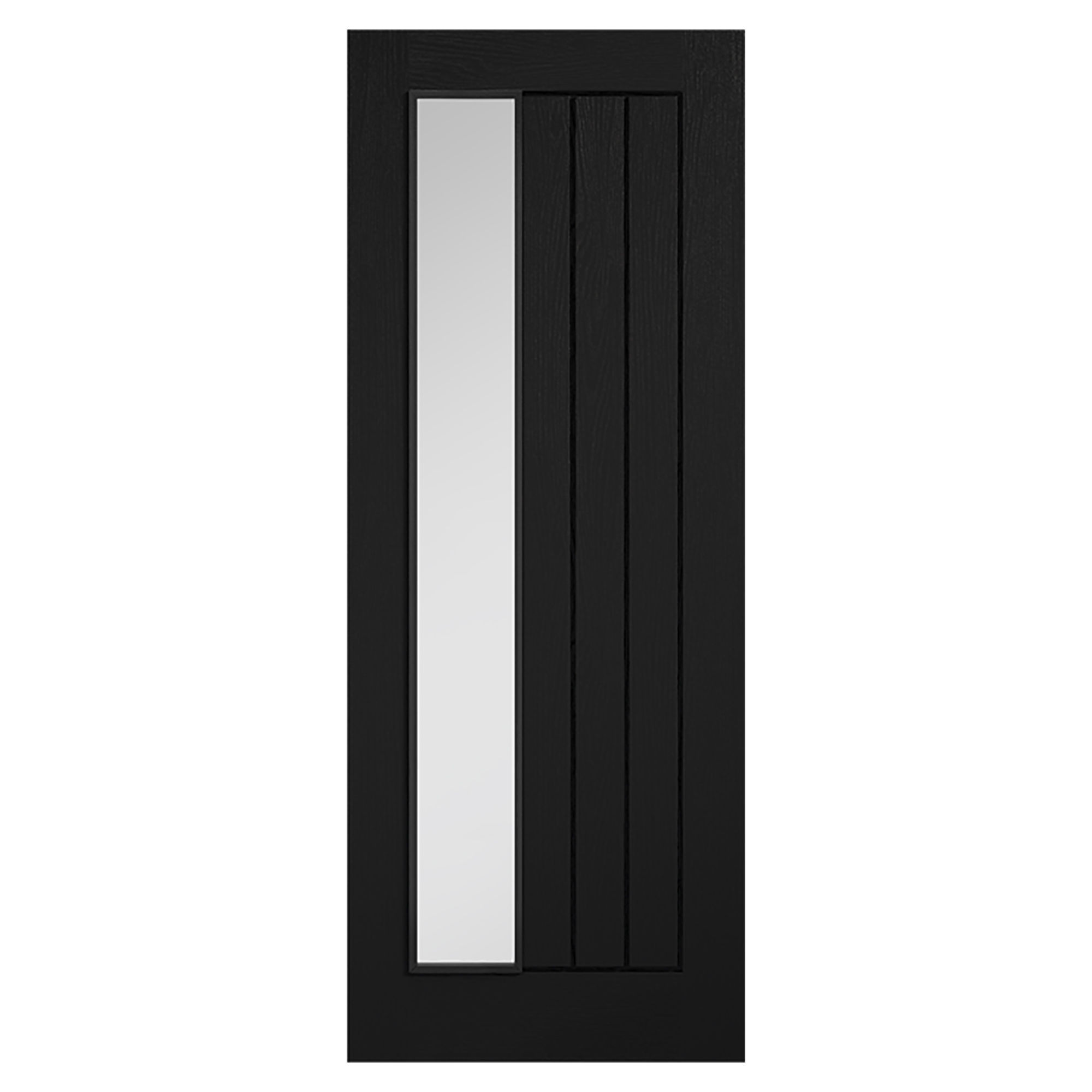 Mexicano Offset Pre-Finished Glazed Internal Door Black