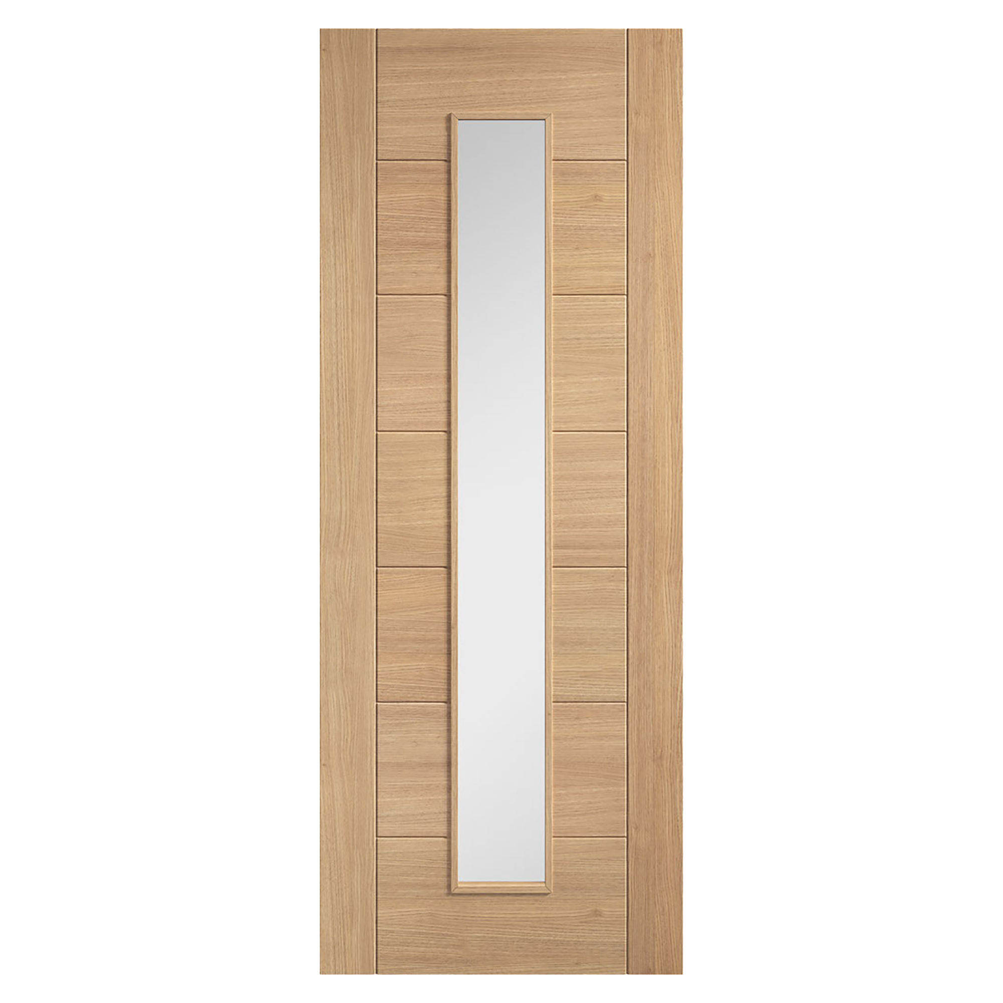 Carini 1-Light Pre-Finished Long Light Glazed Internal Door Oak