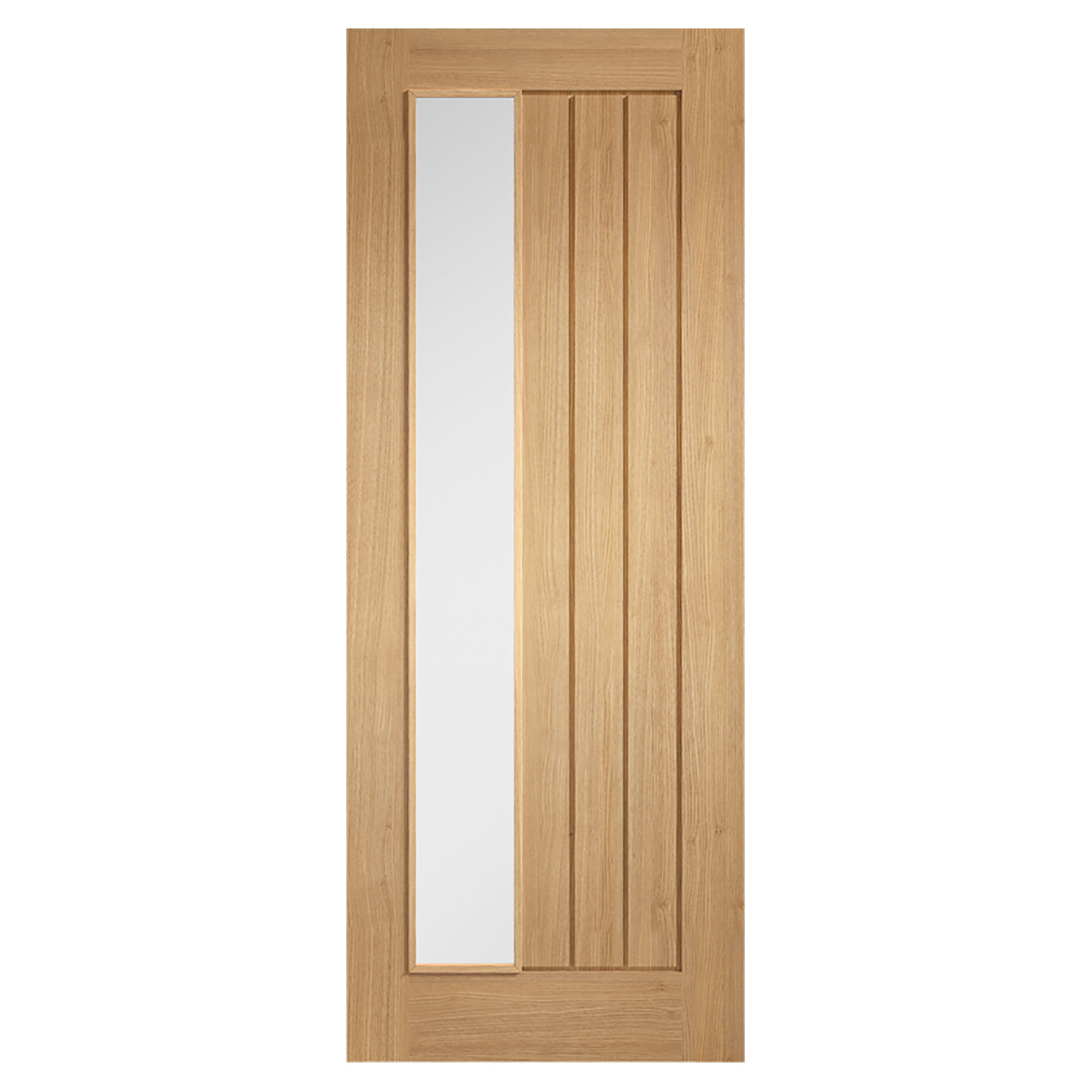Mexicano Offset Pre-Finished Clear Glazed Internal Door Oak