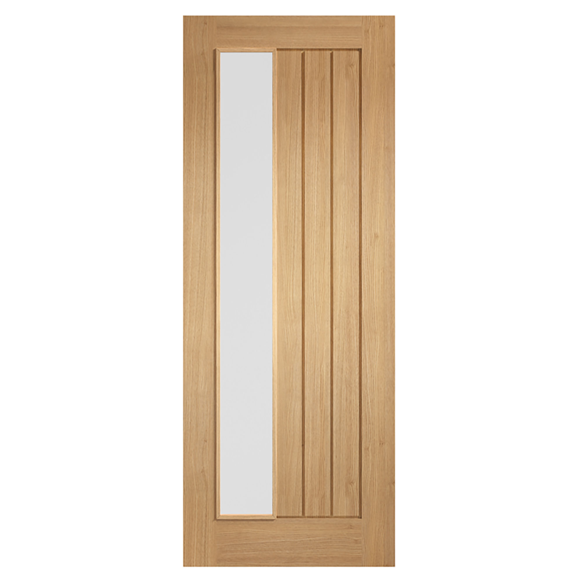 Mexicano Offset Pre-Finished Frosted Glazed Internal Door Oak
