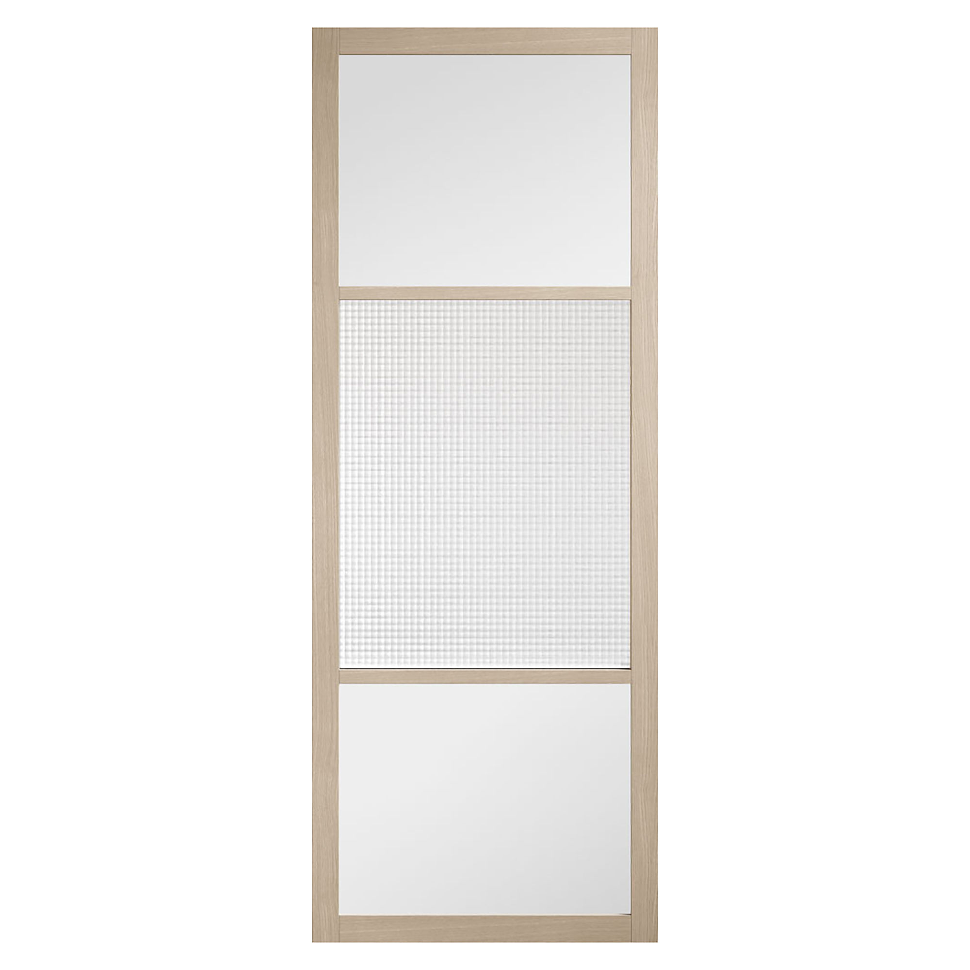 Sutton Pre-Finished Reeded Glazed Internal Door Blonde Oak