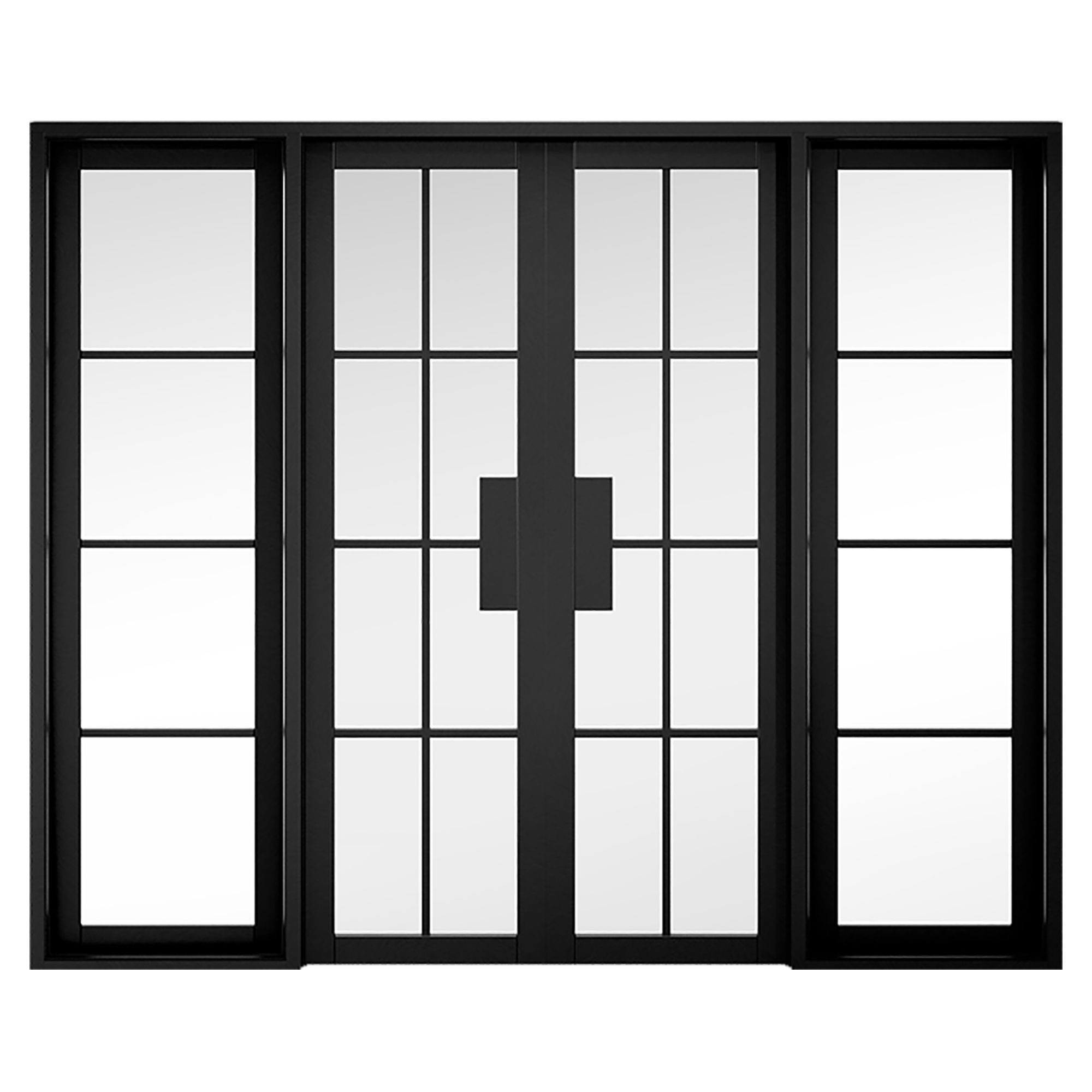 Malvern W8 Pre-Finished Glazed Room Divider Black 2478mm x 2031mm - W8MALBLA