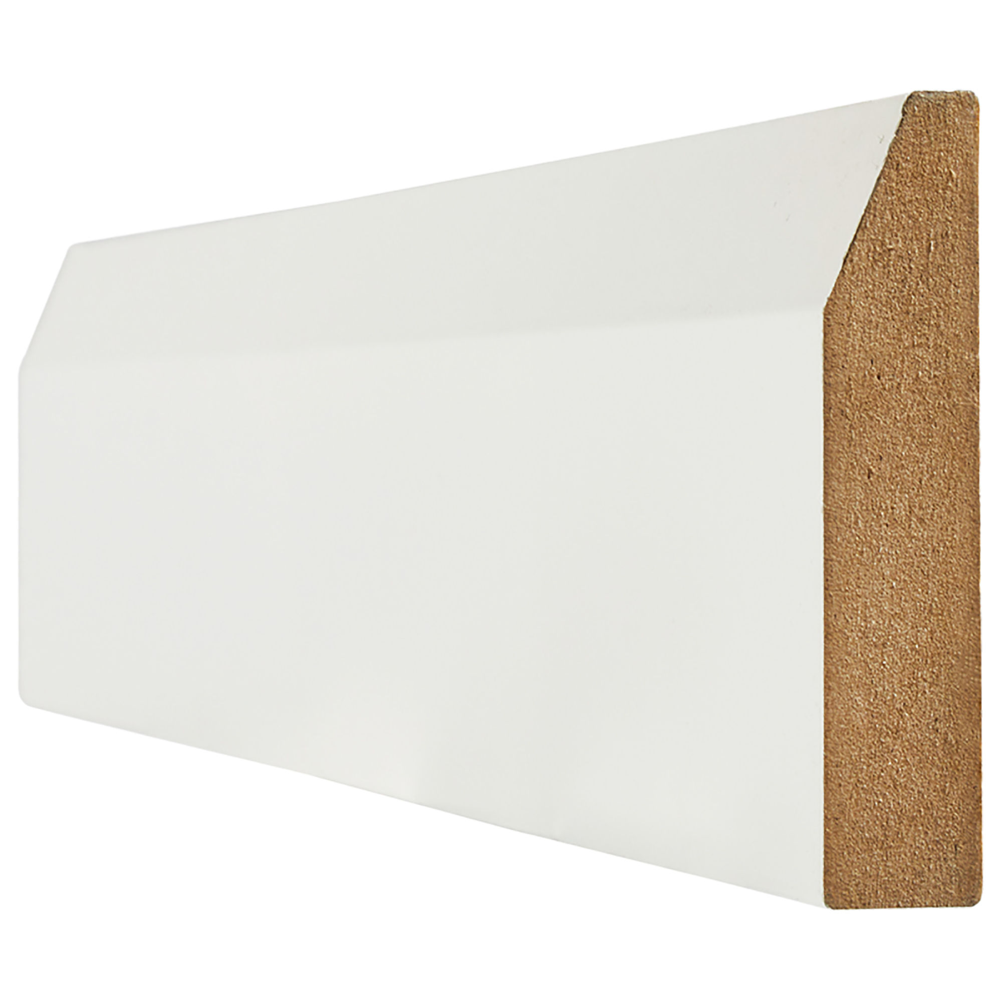 Chamfered Primed MDF Skirting (Pack of 4) White