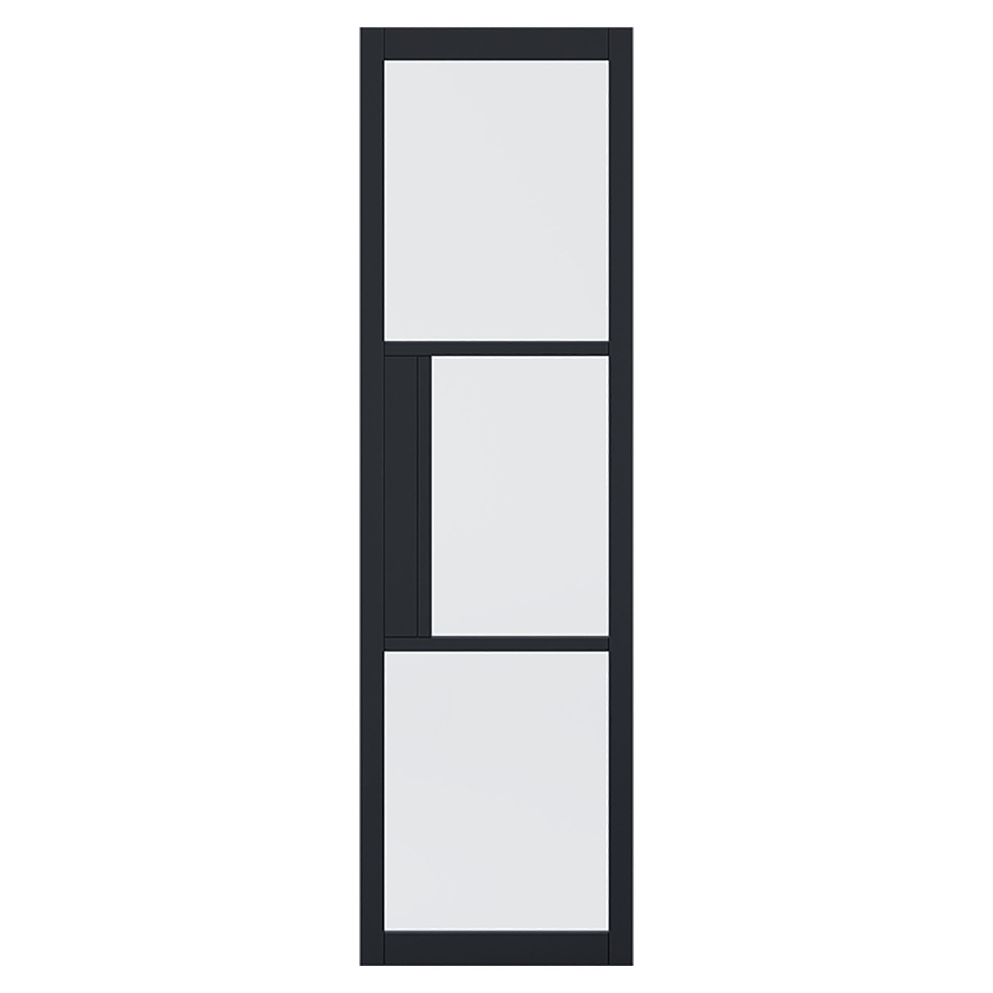 Tribeca Pre-Finished Internal Sidelight With Lock Block Black 579mm x 1981mm - WTRILB2