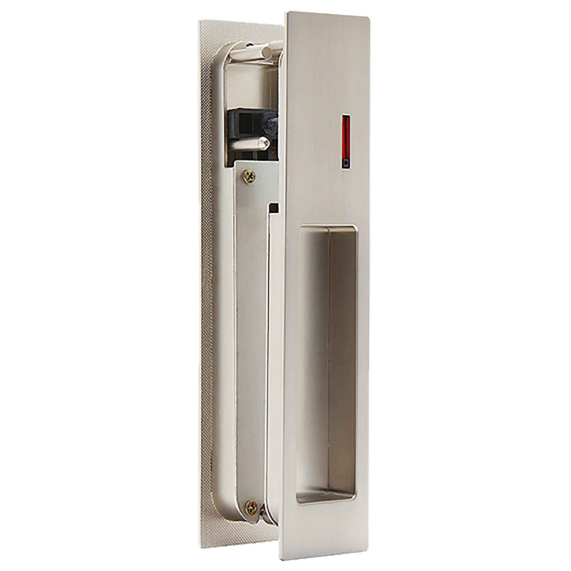 Gemini Pocket Door Privacy Sliding Lock Satin Chrome
