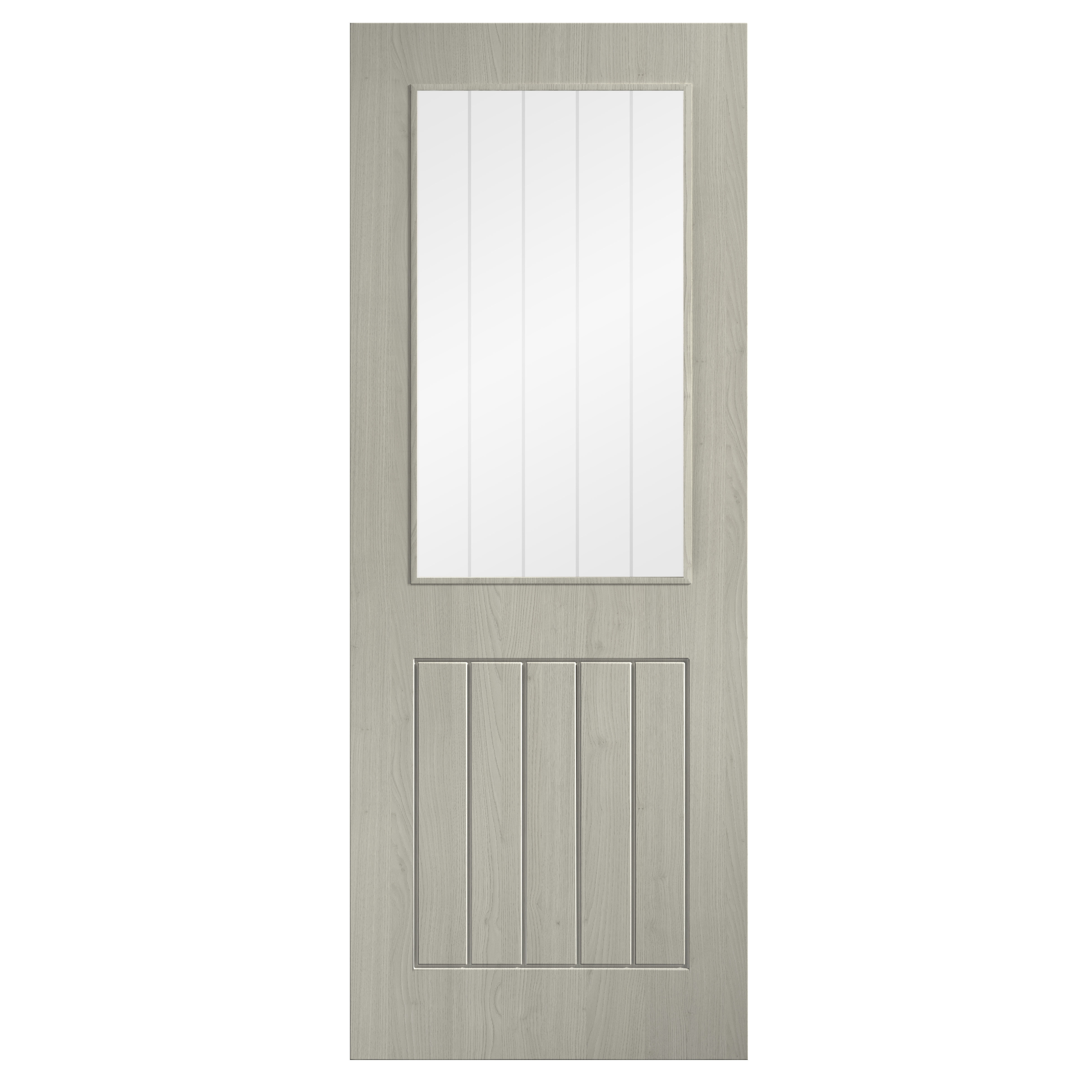 Cottage Laminate Glazed Internal Door Light Grey