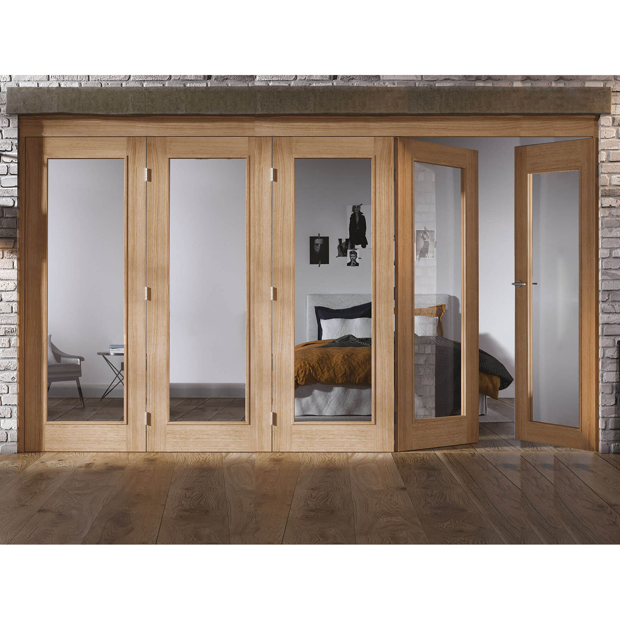 NuVu Roomfold Unfinished Internal Door Frame Set Oak 4+1 74mm x 3502mm x 2078mm - NVFS35024/1*