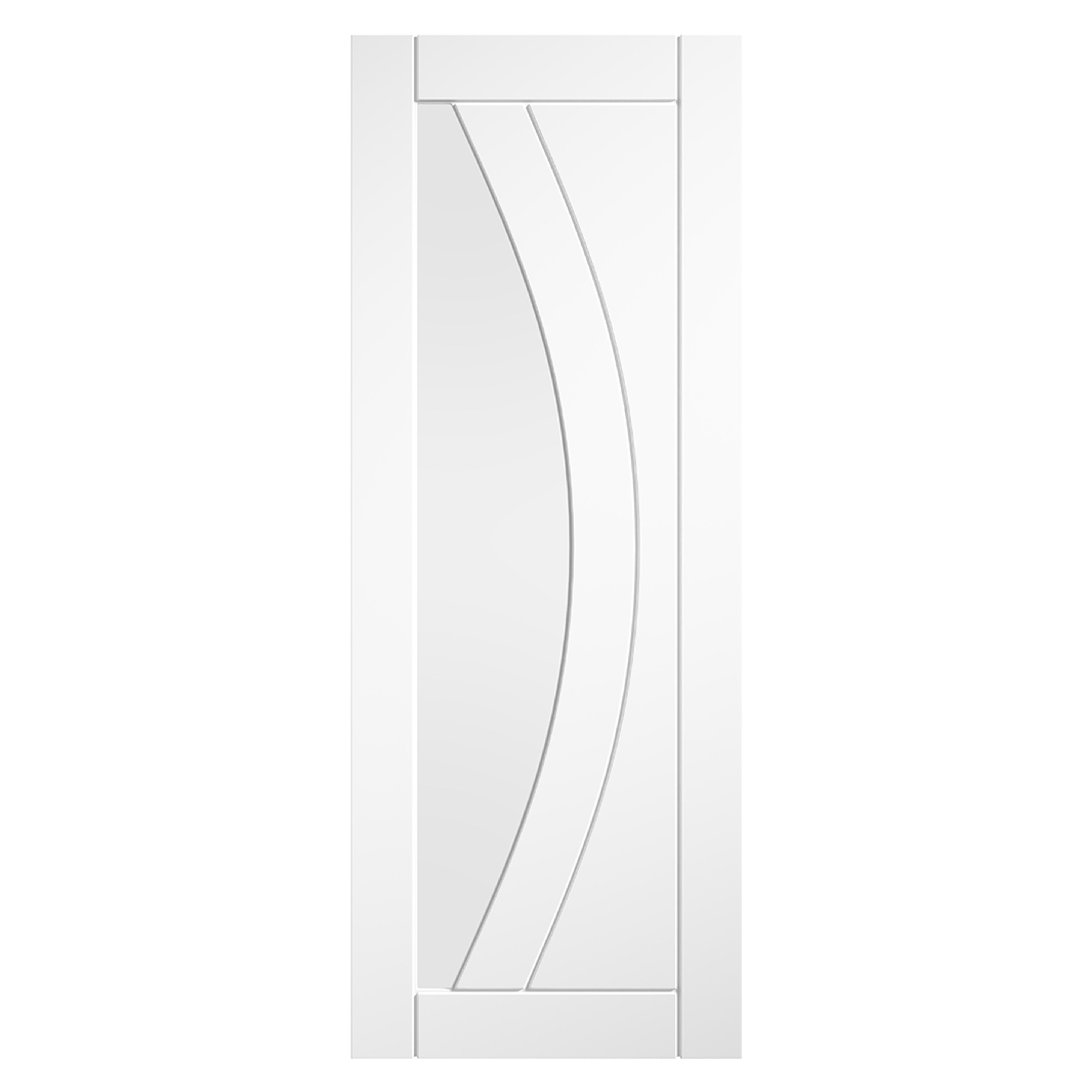 Girona Primed Solid Clear Glazed Internal Door White
