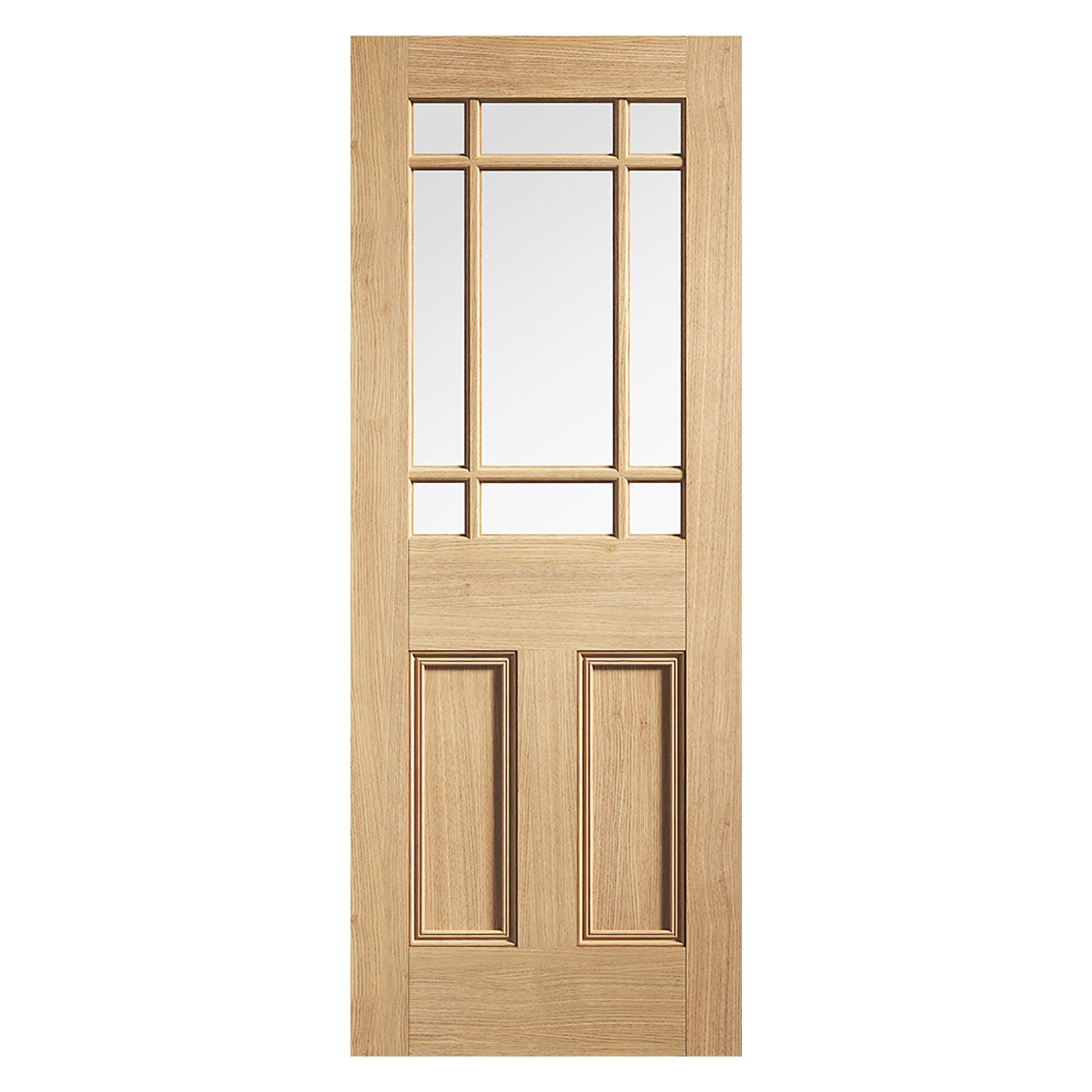 Downham 9-Light Unfinished Clear Glazed Internal Door Oak
