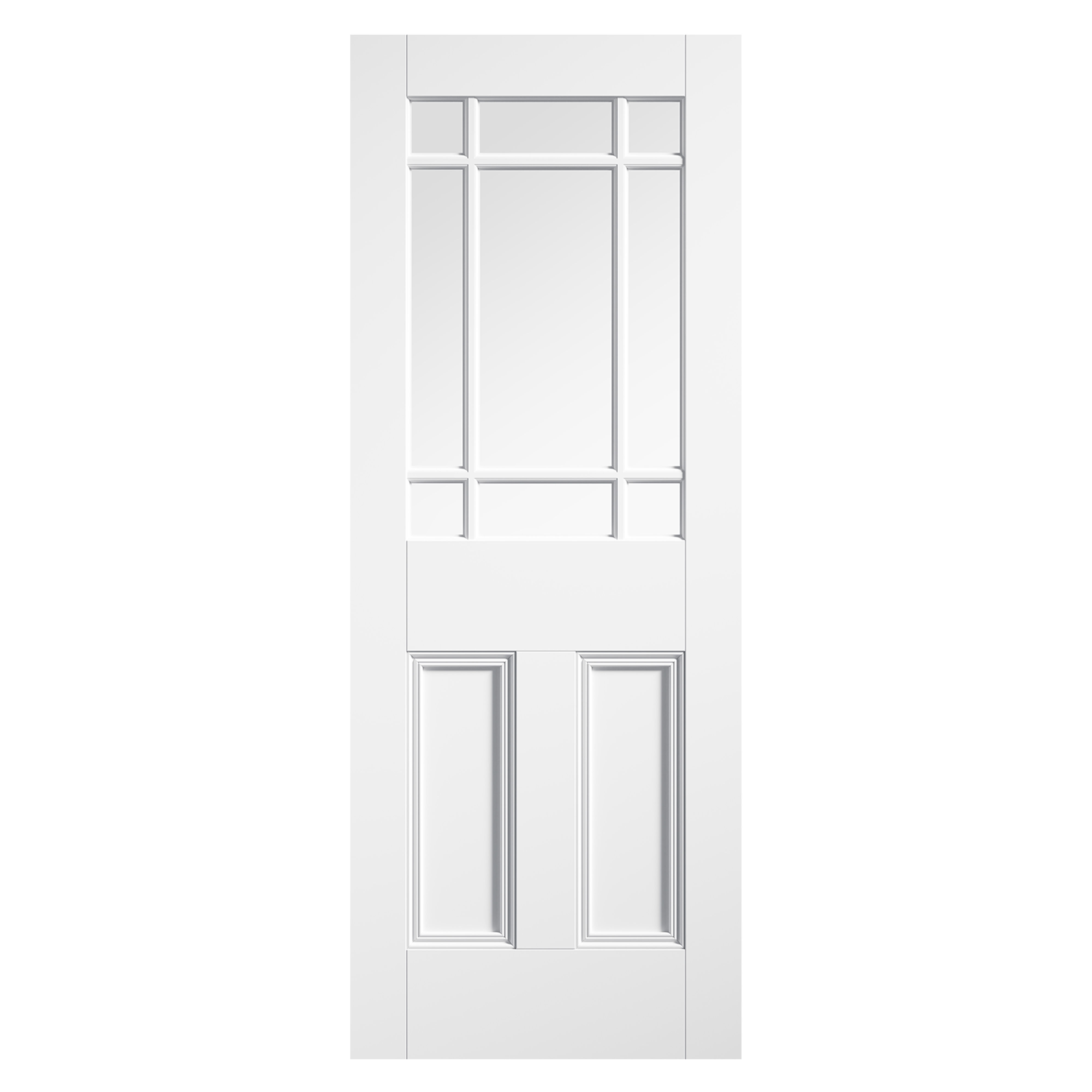 Downham 9-Light Primed Clear Glazed Internal Door White
