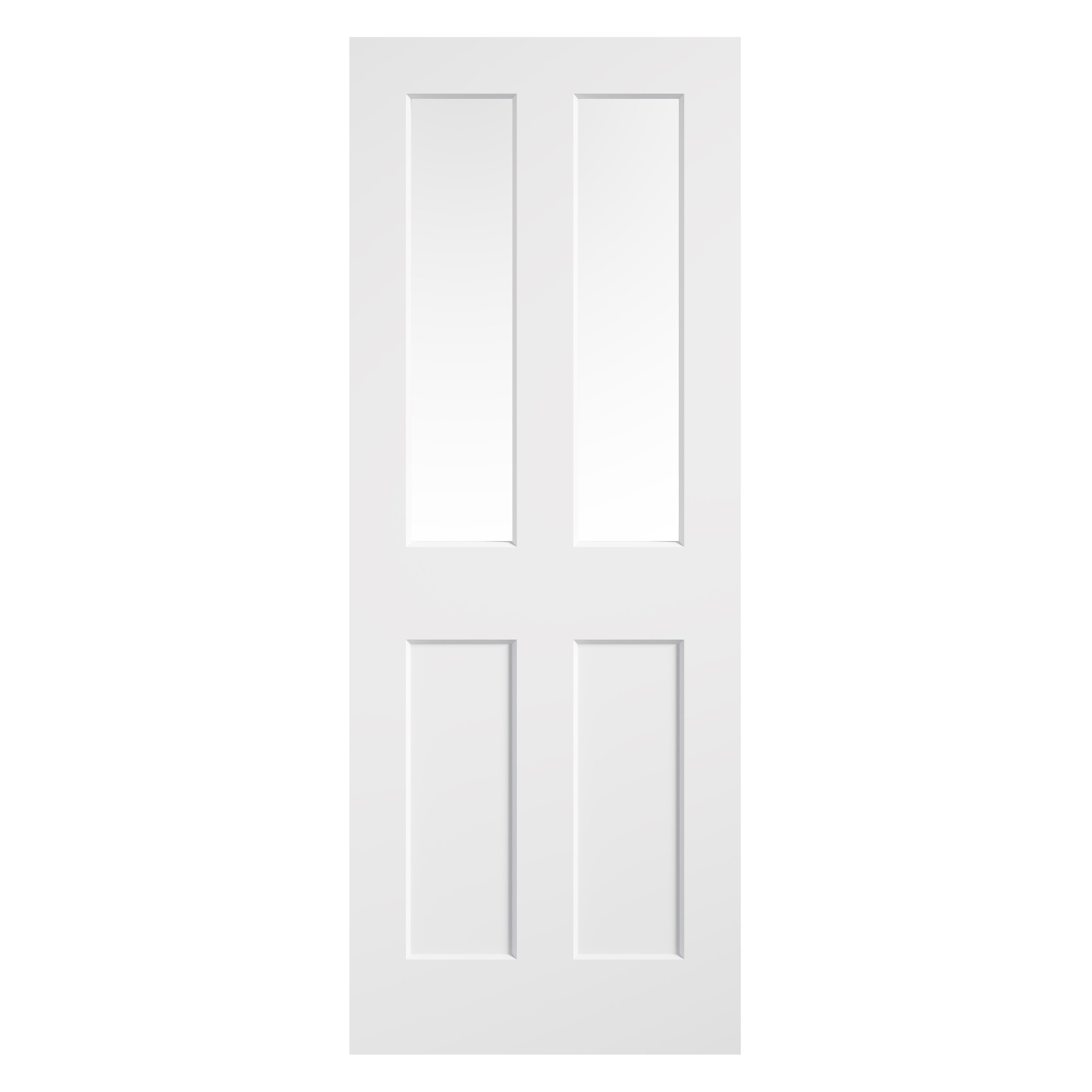 Ashford 2-Light Primed Smooth Moulded Clear Glazed Internal Door White