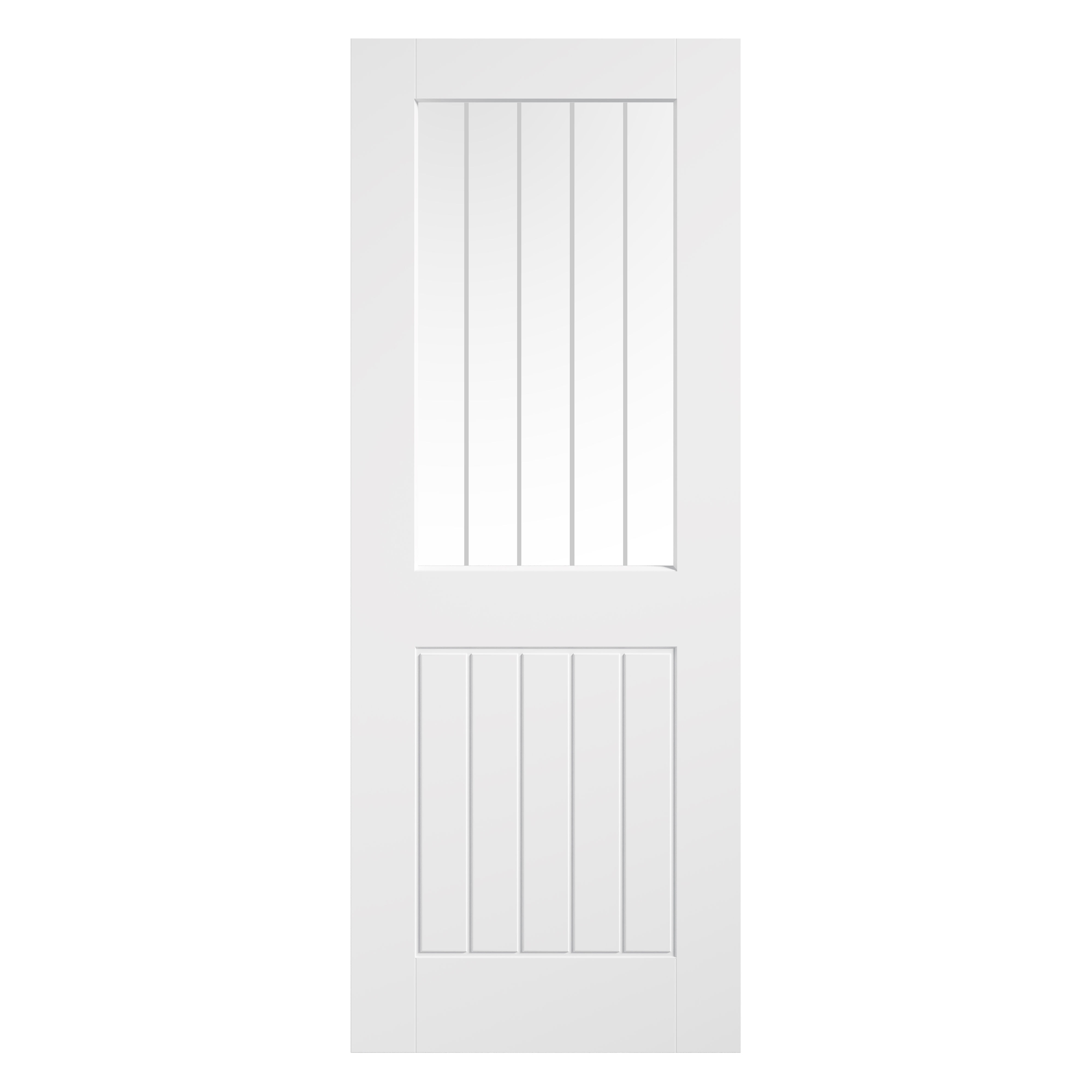 Cottage Primed Smooth Moulded Clear Glazed Internal Door White