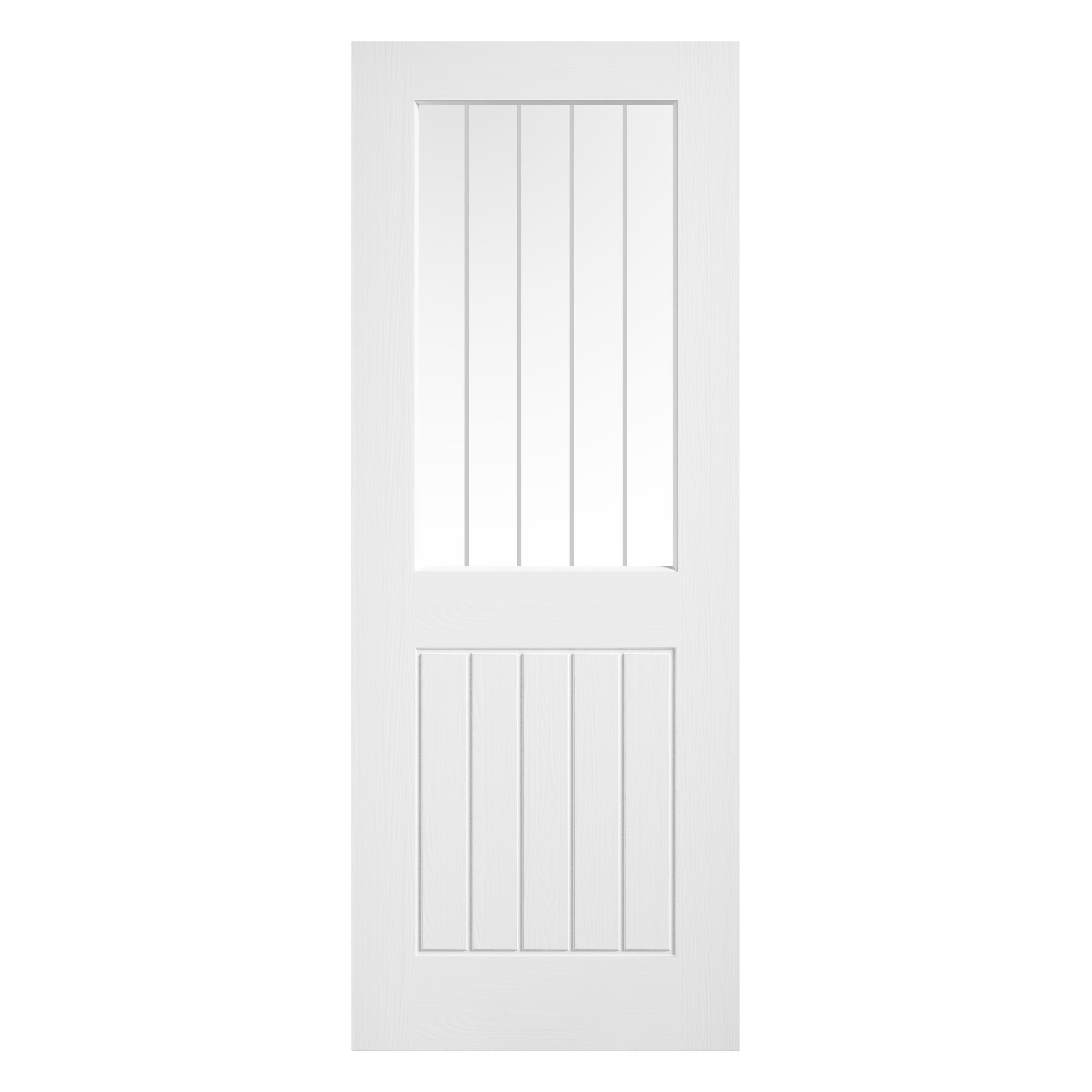 Mexicano Primed Textured Clear Glazed Internal Door White