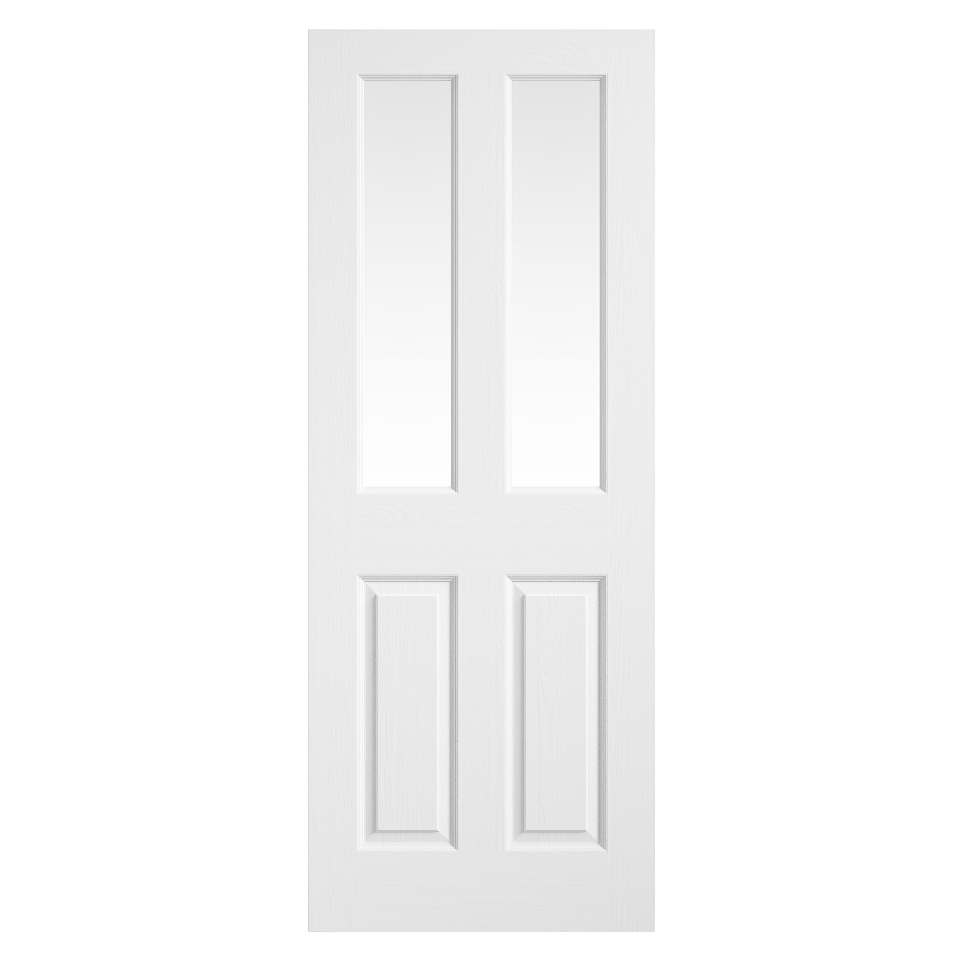 Regency 2-Panel Primed Textured Clear Glazed Internal Door White