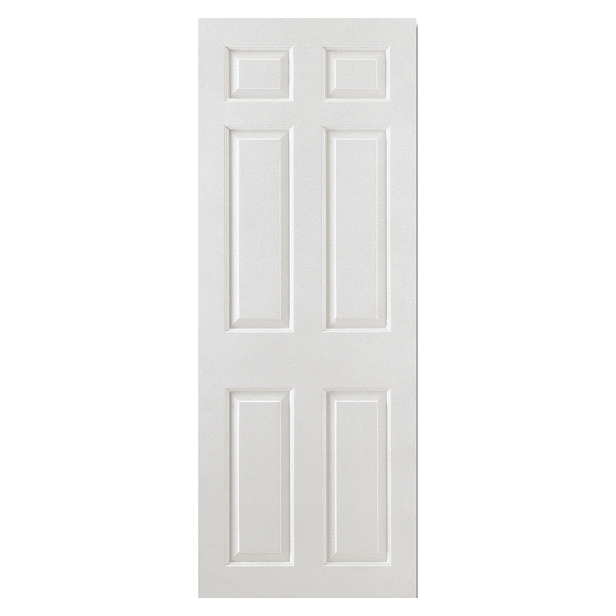 Smooth 6-Panel Primed Square Top Internal Door White