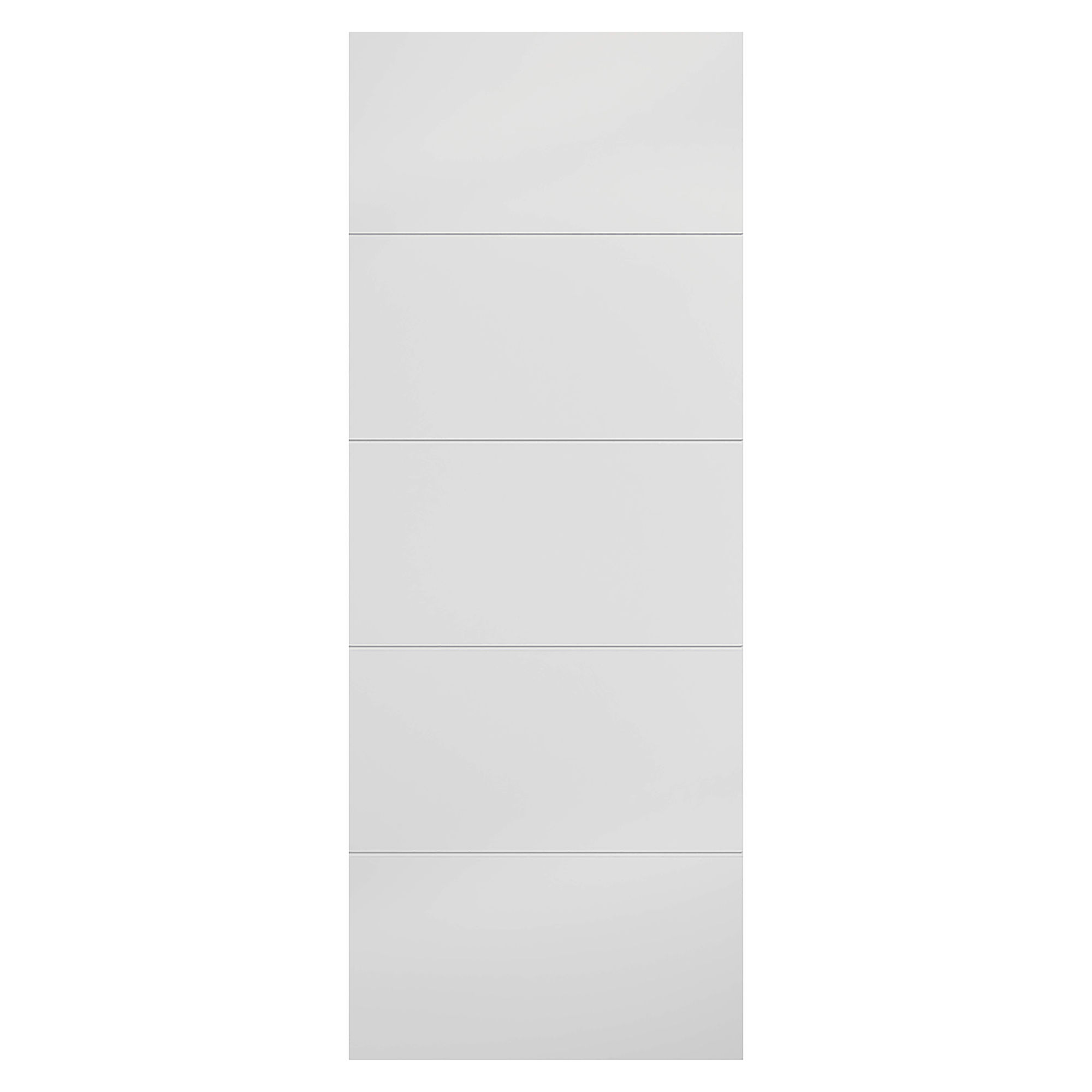 Horizontal Four Line Primed Internal Door White