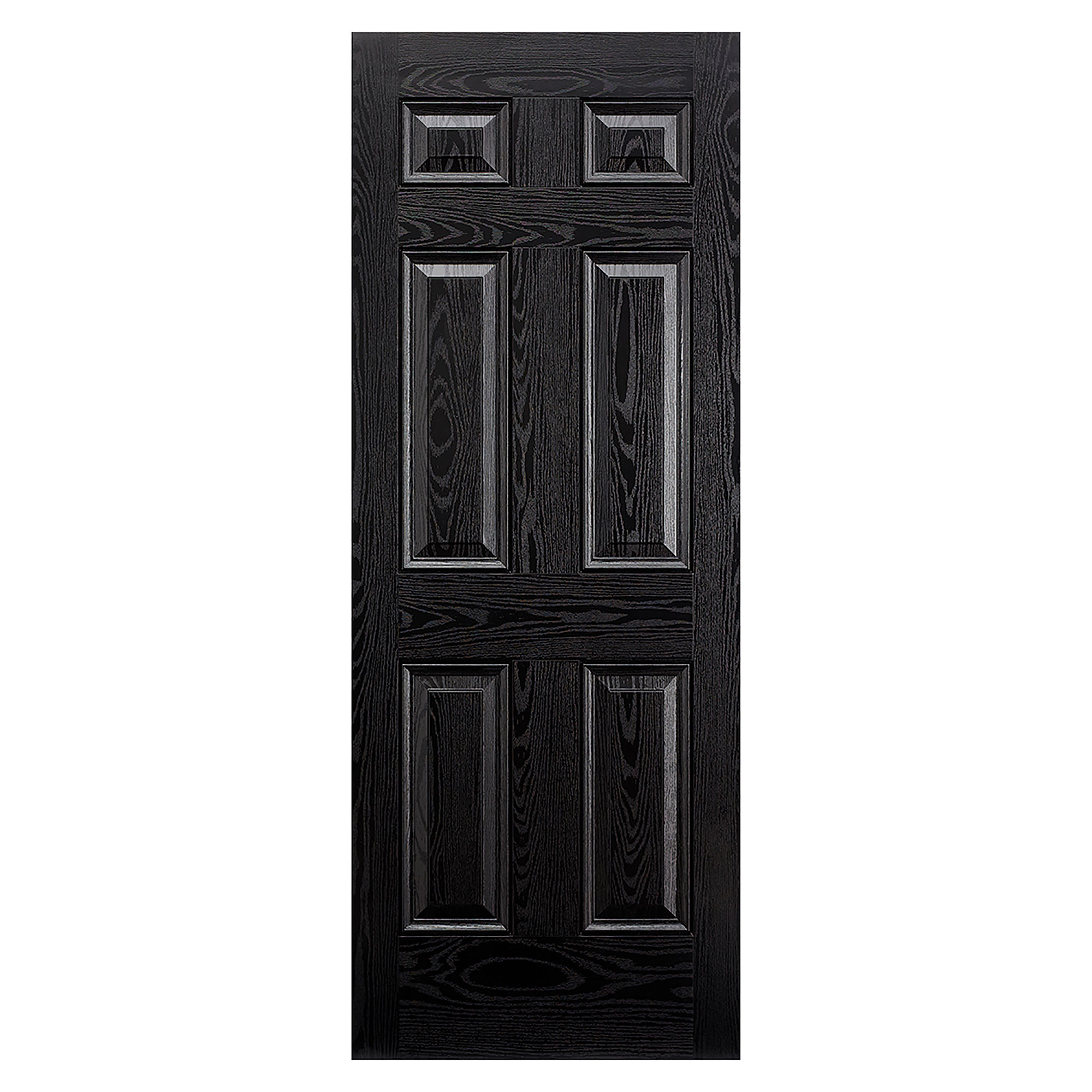 Colonial 6-Panel Pre-Finished GRP External Door Black