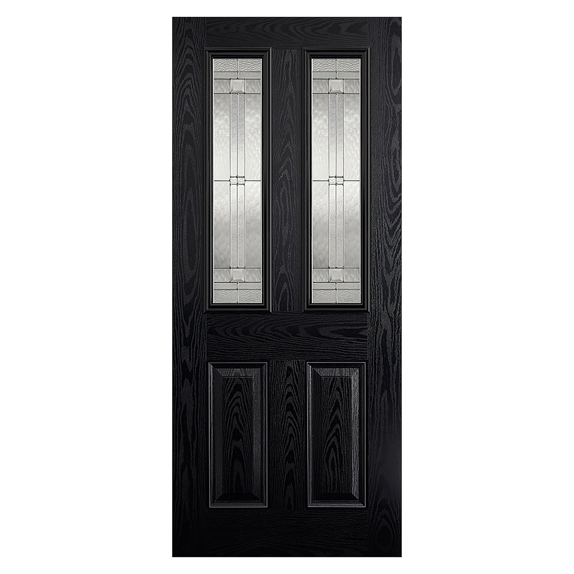 Malton 2-Light Pre-Finished Glazed External Door Black